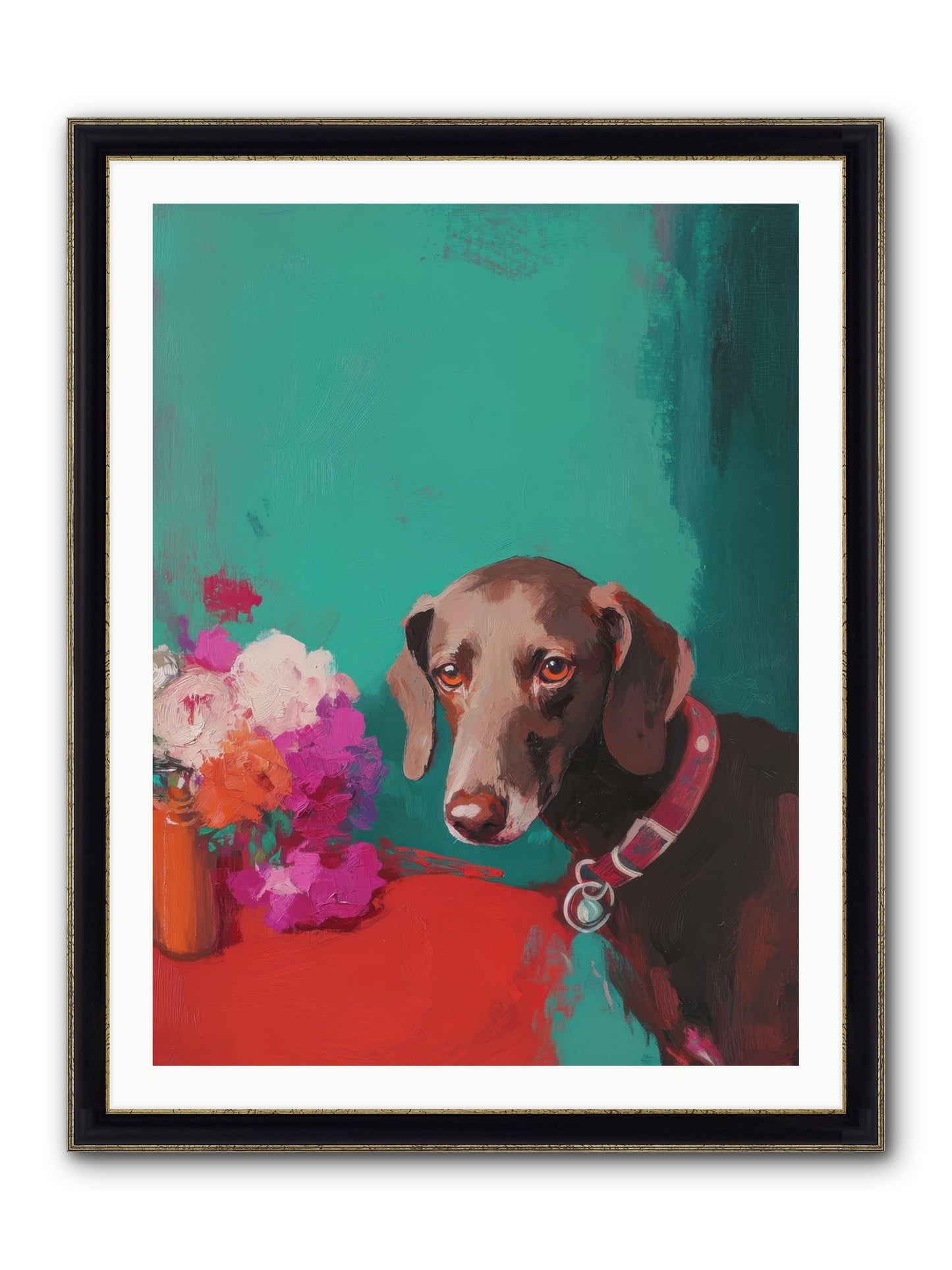 Soul's Mirror Framed Print - Black & Gold 30x40
