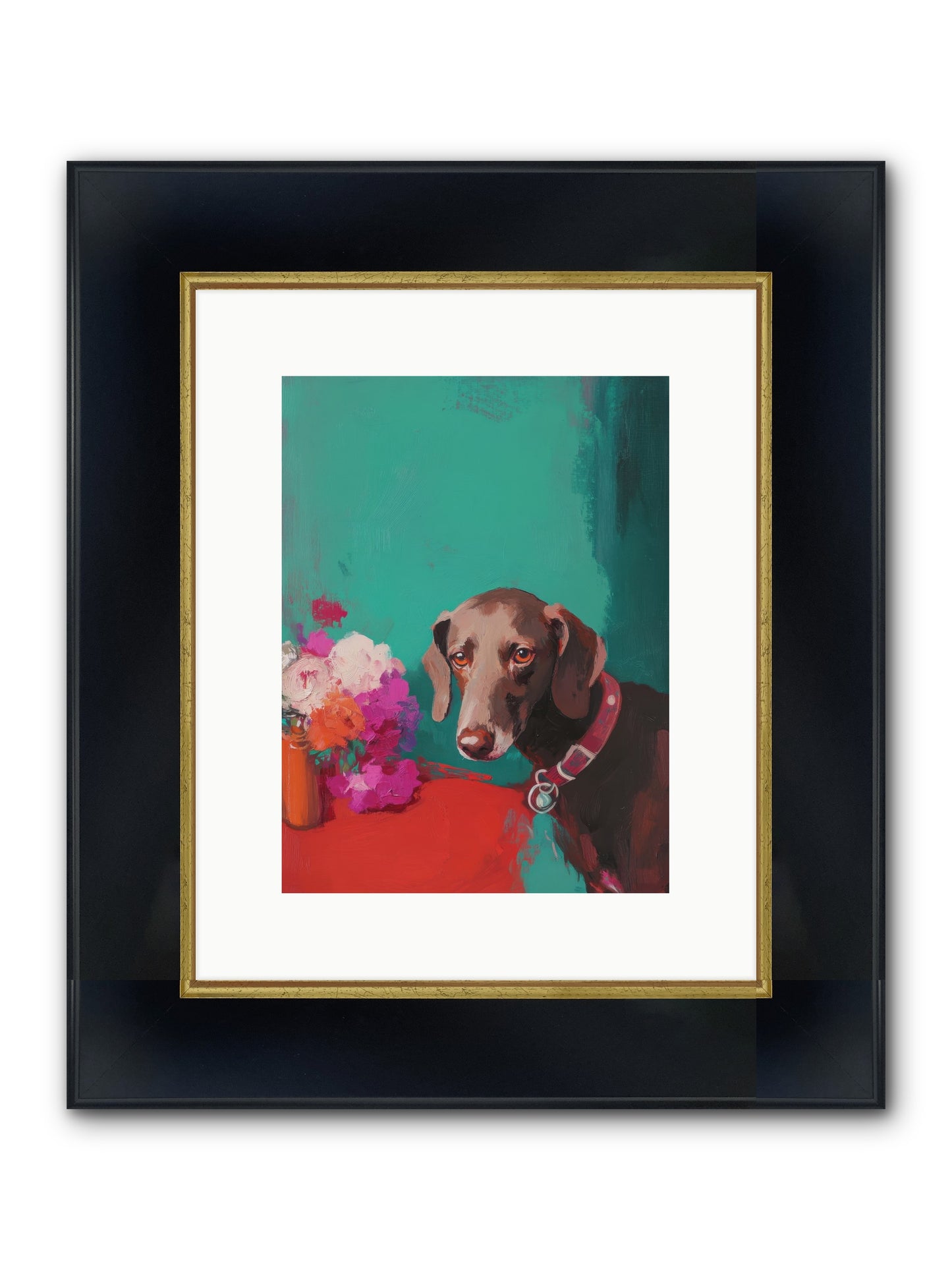 Soul's Mirror Framed Print - Wide Black w/Gold 9x12