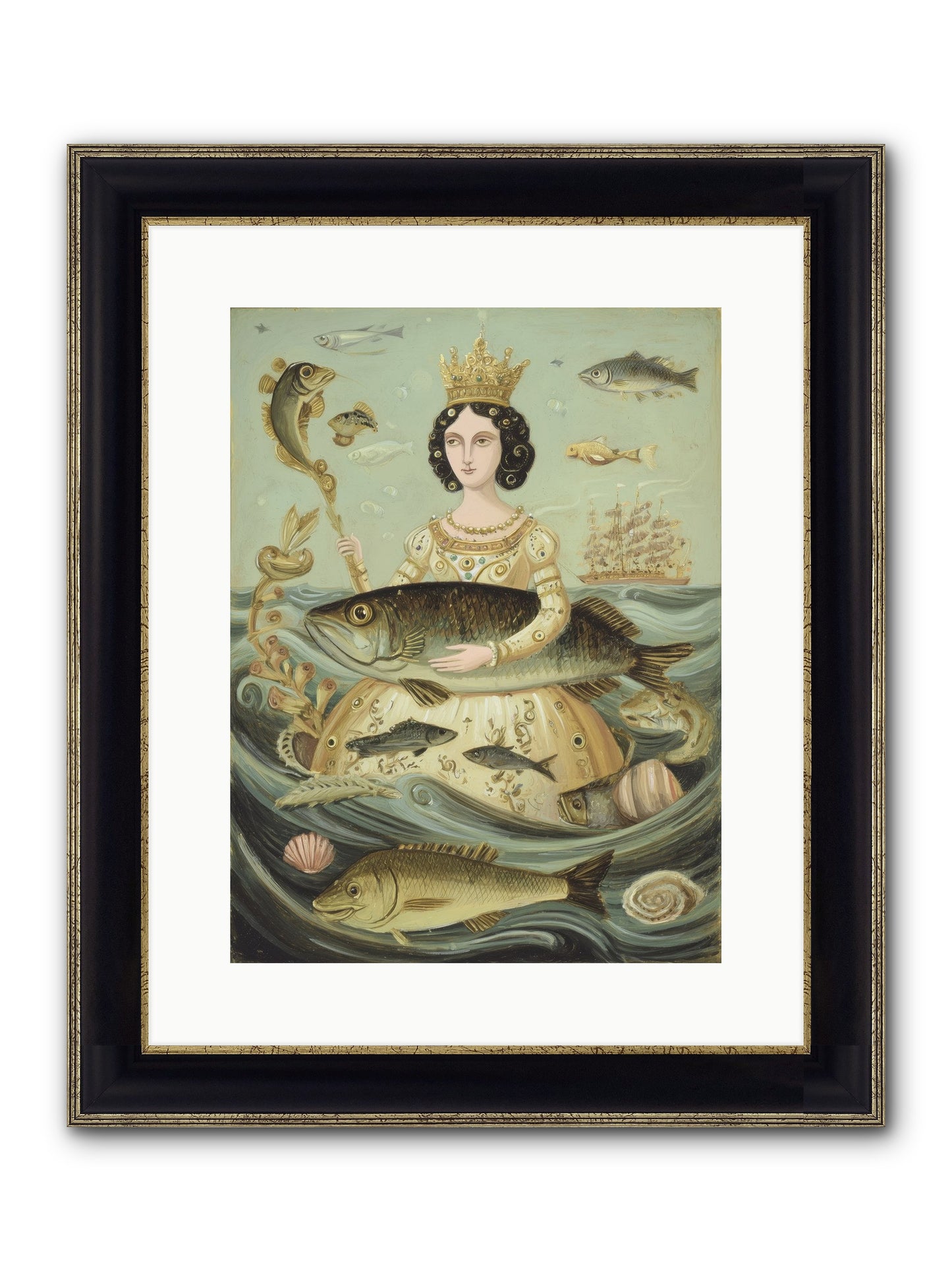 Sovereign Song Framed Print - Black & Gold 12x16