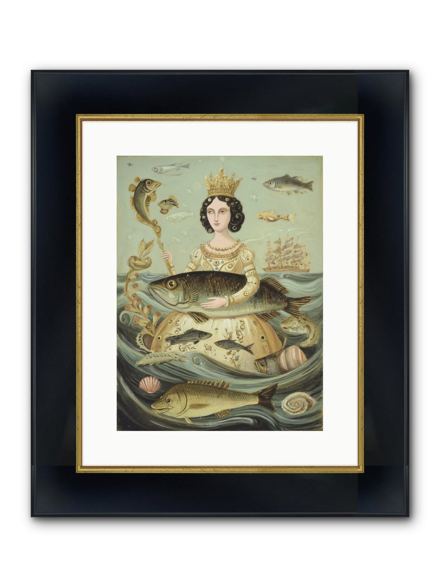 Sovereign Song Framed Print - Wide Black w/Gold 12x16