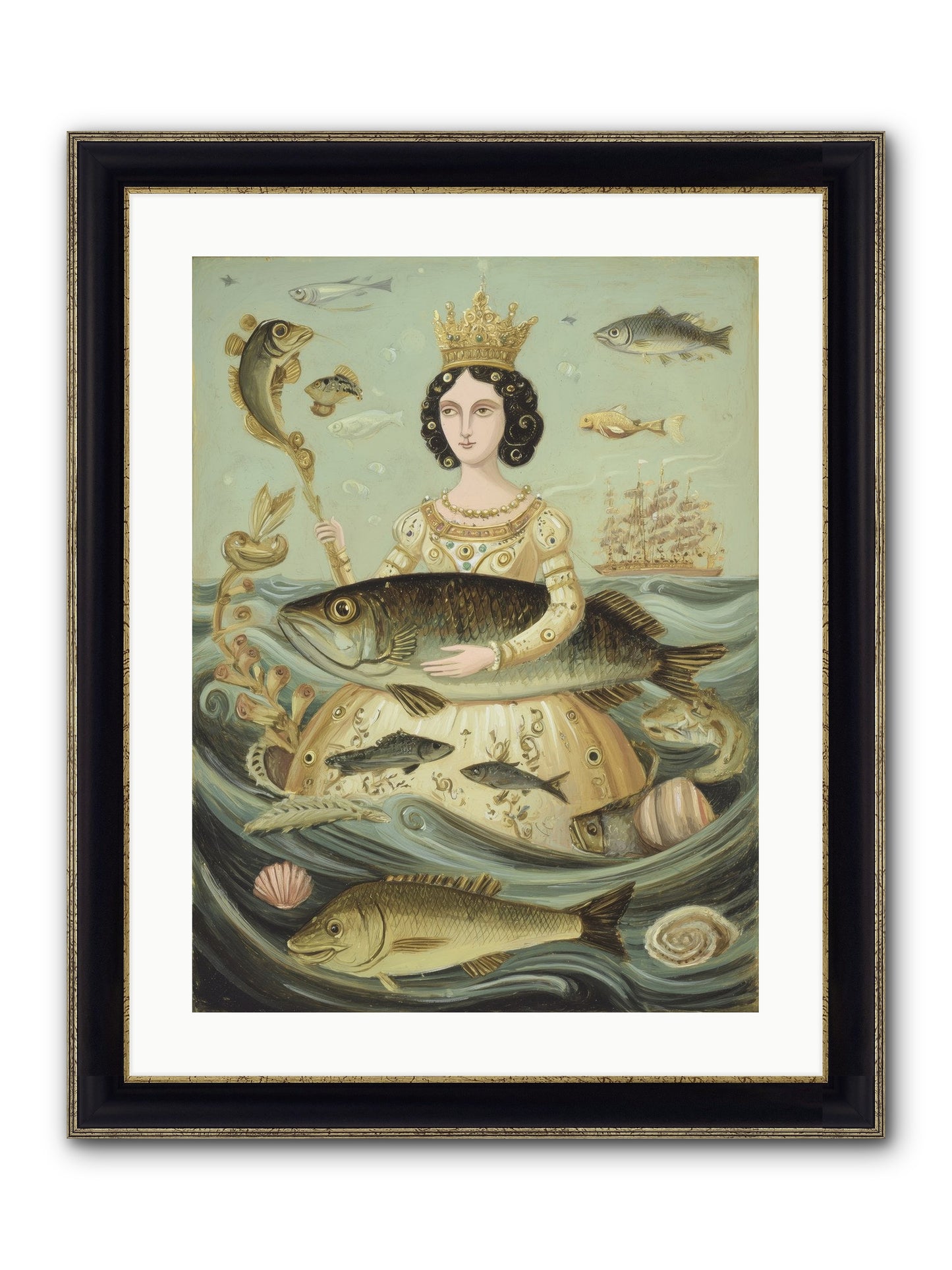 Sovereign Song Framed Print - Black & Gold 18x24