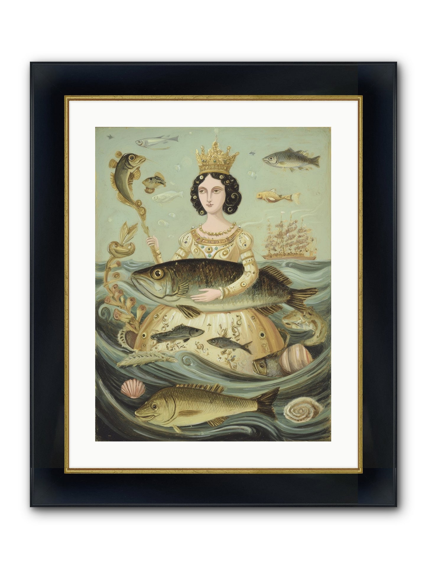 Sovereign Song Framed Print - Wide Black w/Gold 18x24