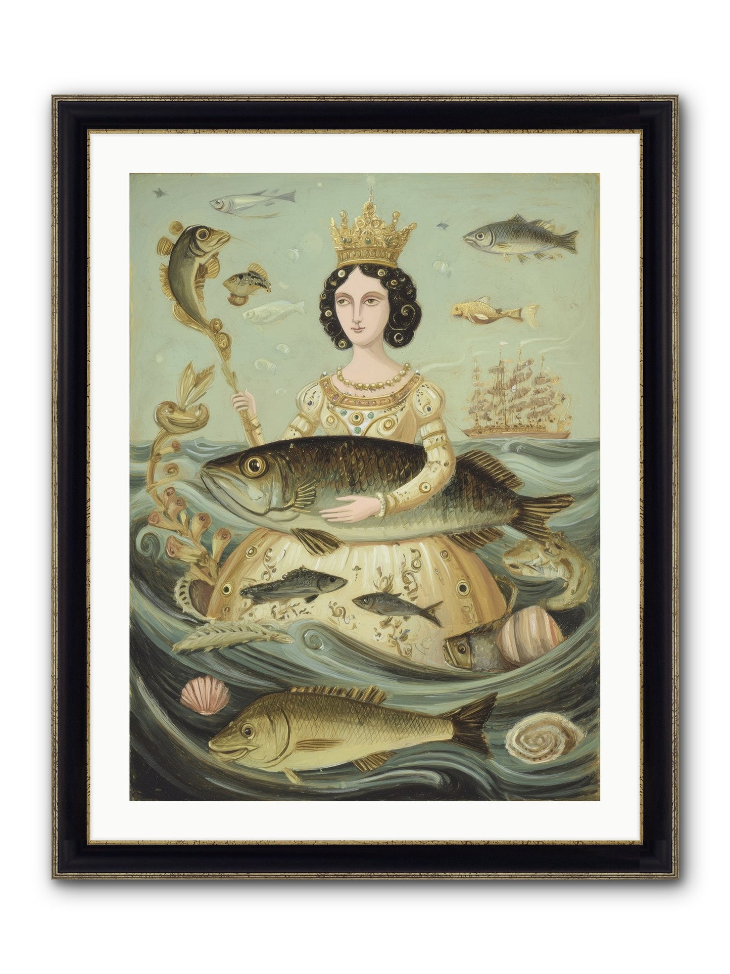 Sovereign Song Framed Print - Black & Gold 24x32