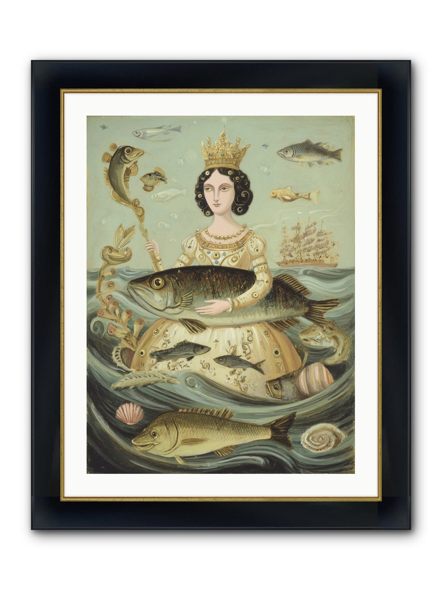 Sovereign Song Framed Print - Wide Black w/Gold 24x32