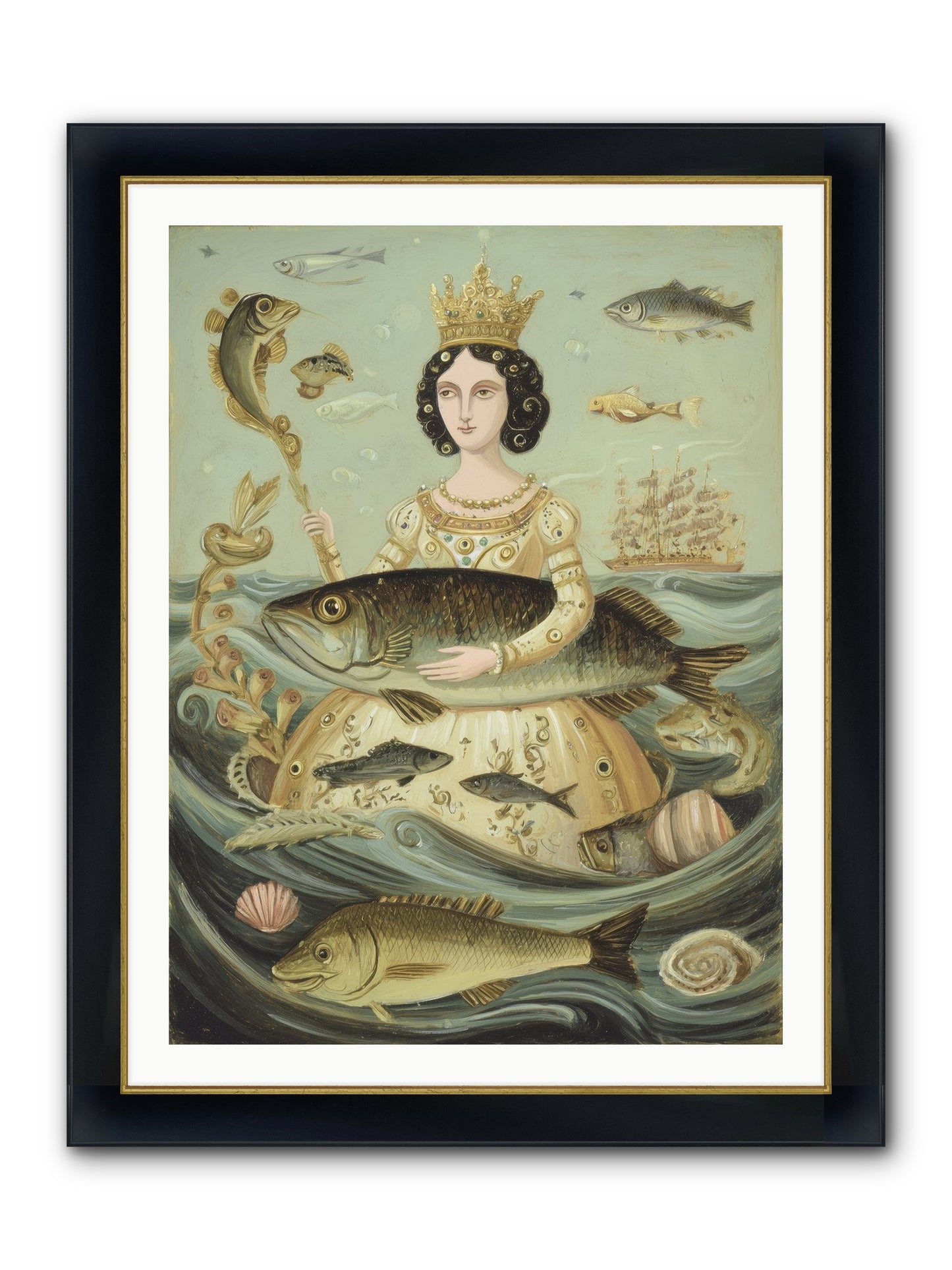 Sovereign Song Framed Print - Wide Black w/Gold 30x40