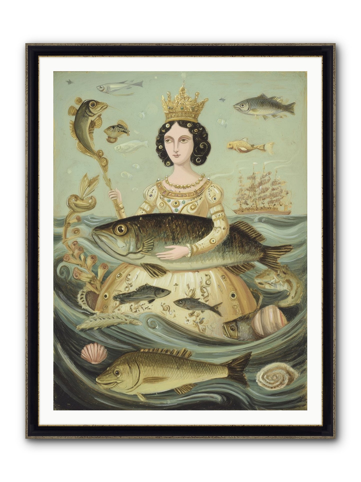 Sovereign Song Framed Print - Black & Gold 36x48