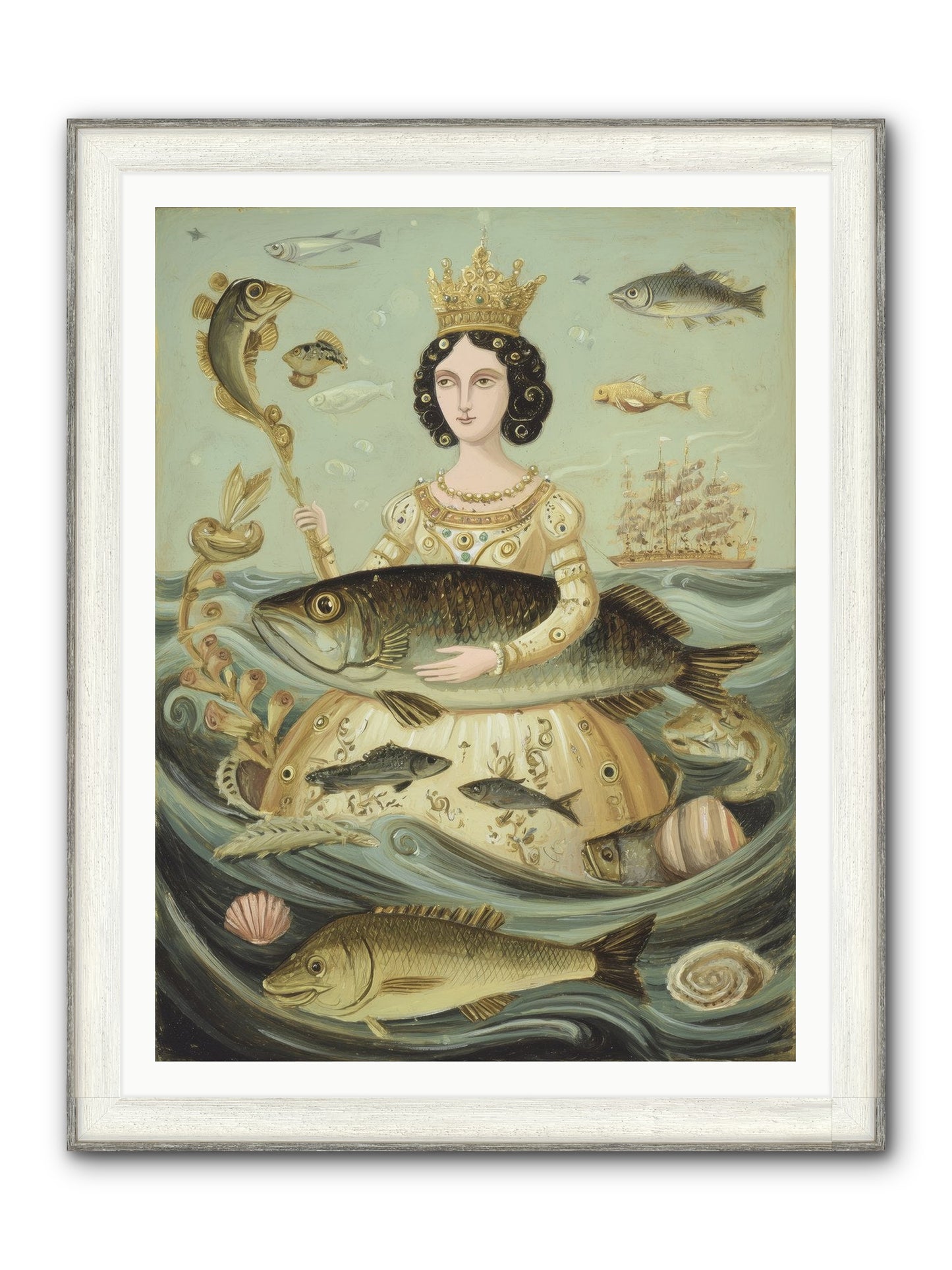 Sovereign Song Framed Print - Driftwood White 36x48