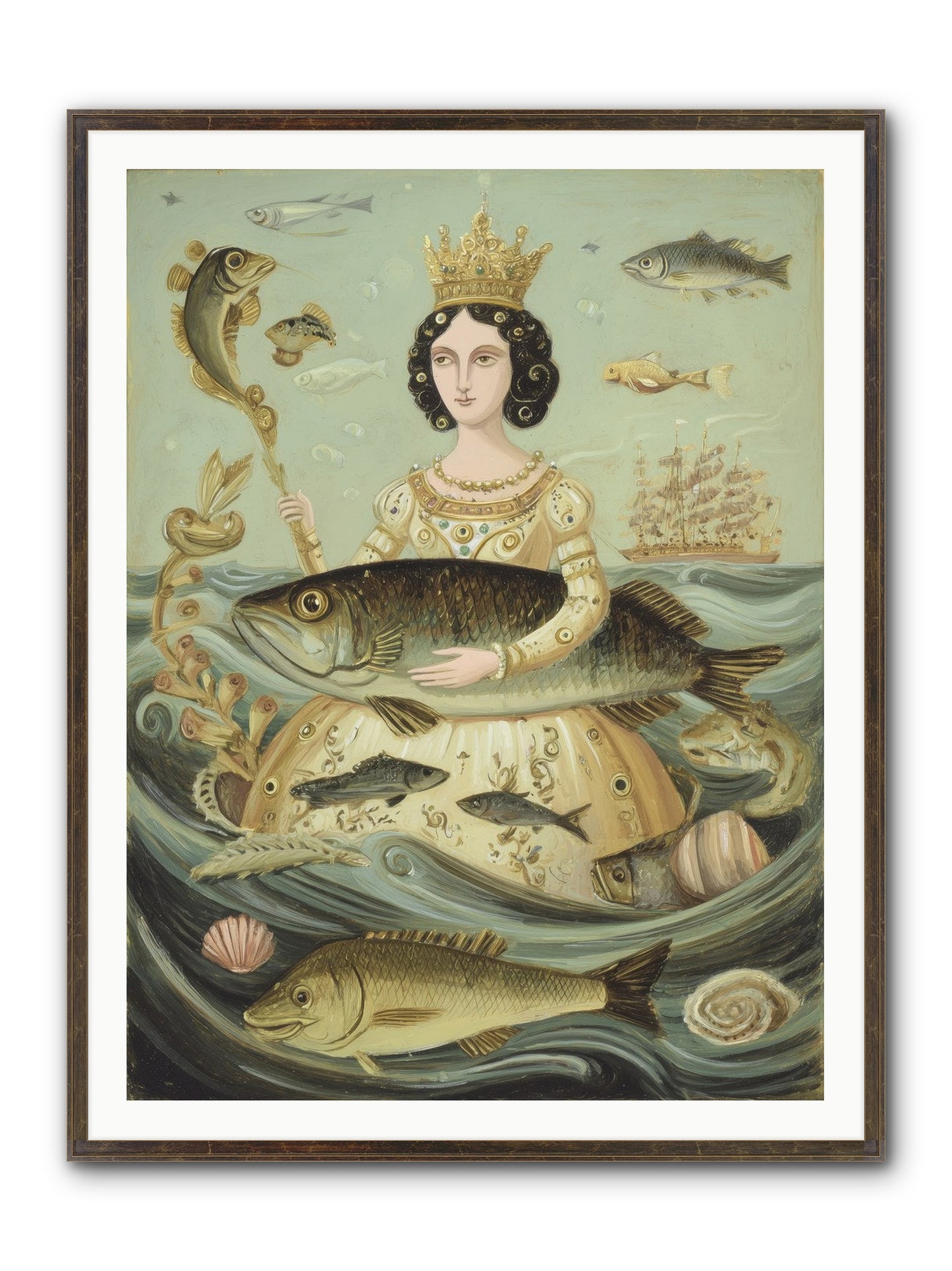 Sovereign Song Framed Print - Slimwoods Black/Gold 36x48