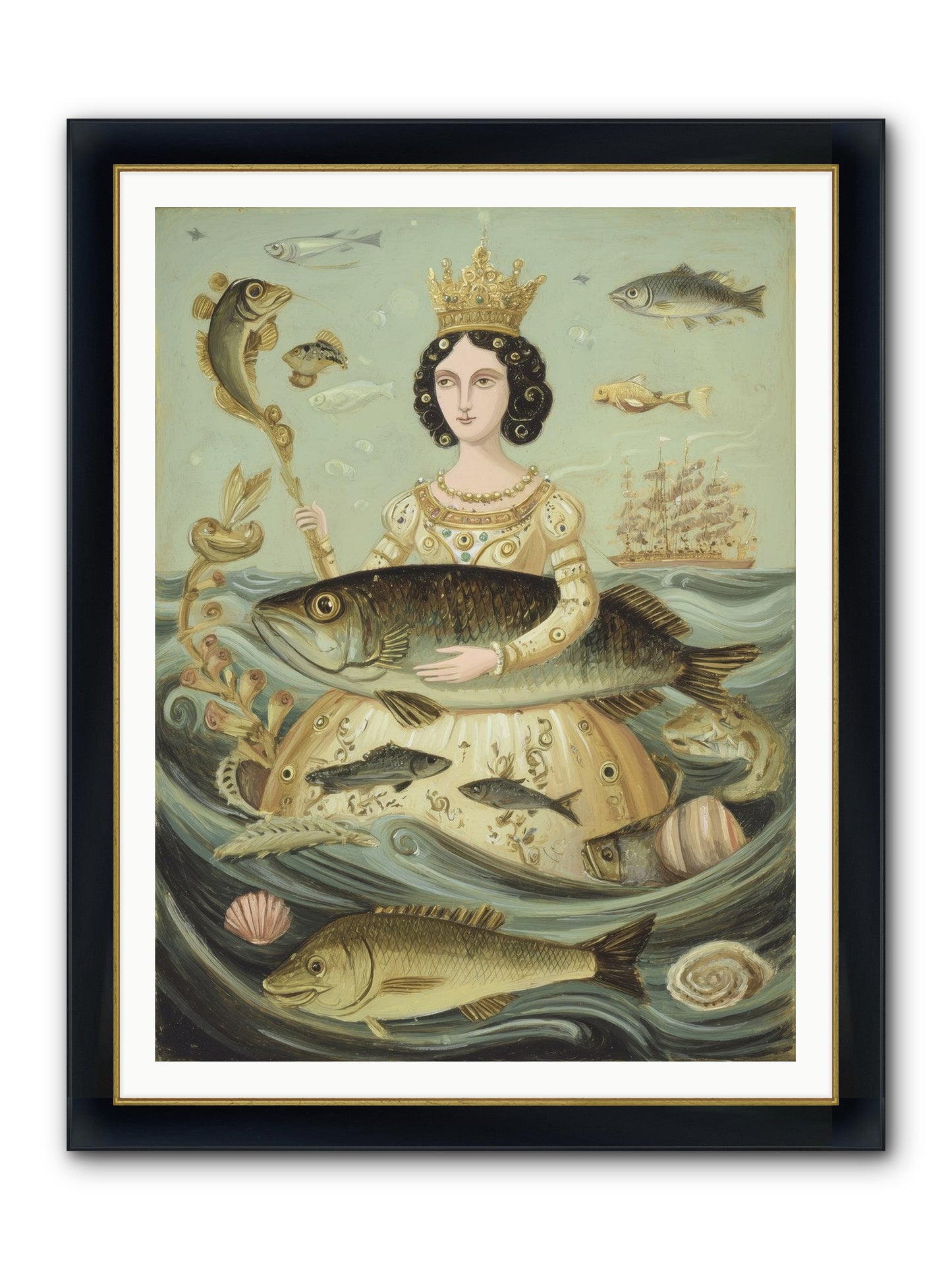 Sovereign Song Framed Print - Wide Black w/Gold 36x48