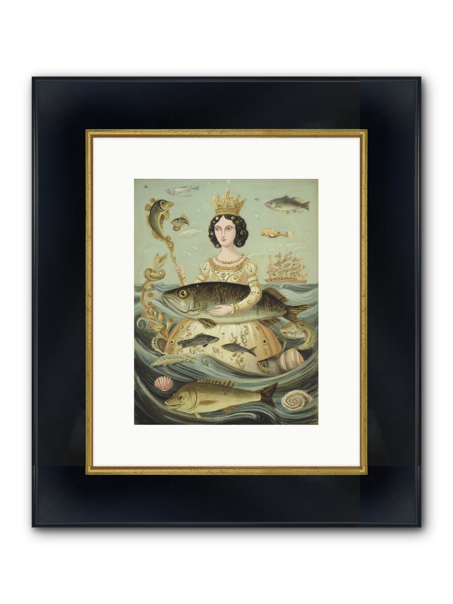 Sovereign Song Framed Print - Wide Black w/Gold 9x12