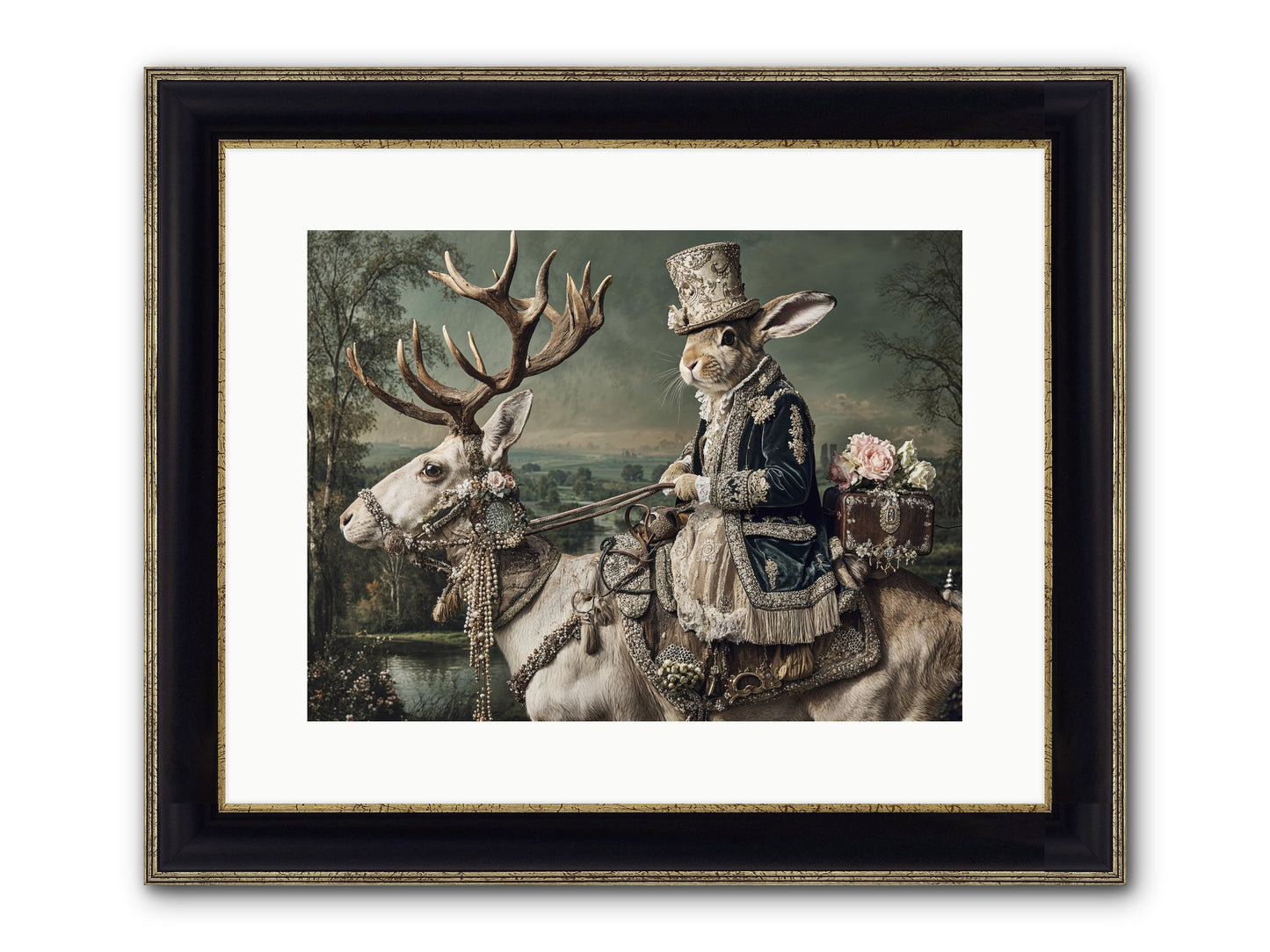 Sparrow Vale Framed Print - Black & Gold 16x12