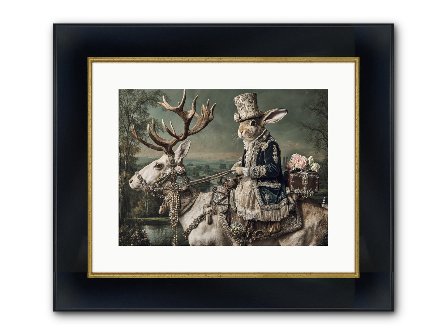 Sparrow Vale Framed Print - Wide Black w/Gold 16x12