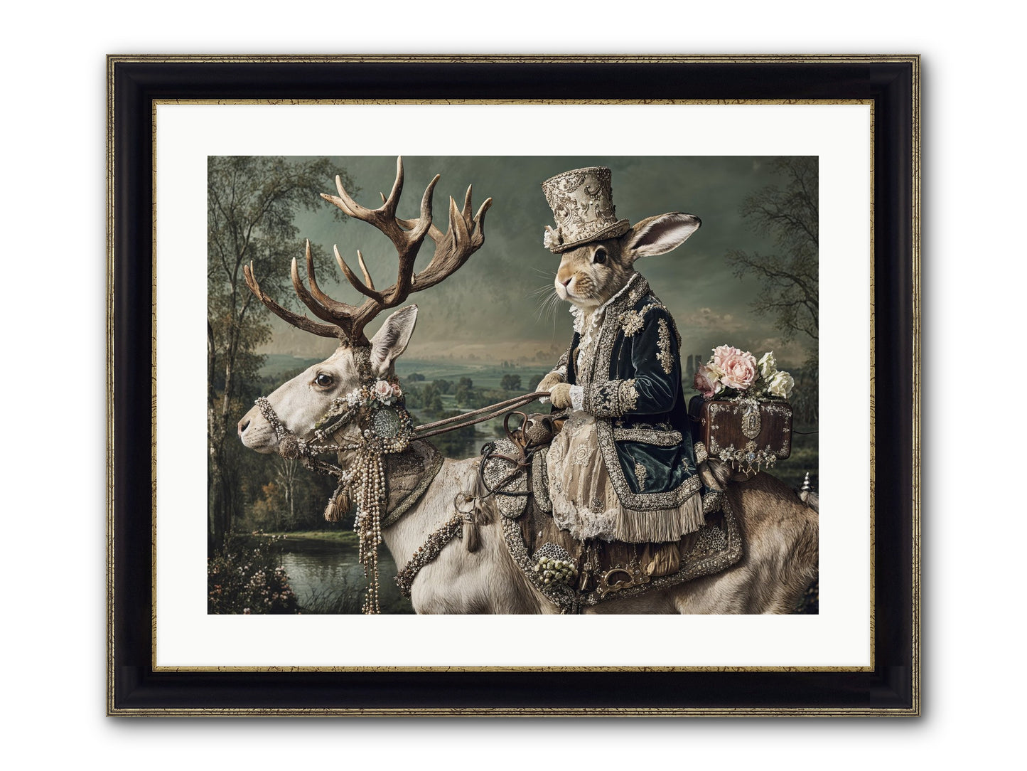 Sparrow Vale Framed Print - Black & Gold 24x18