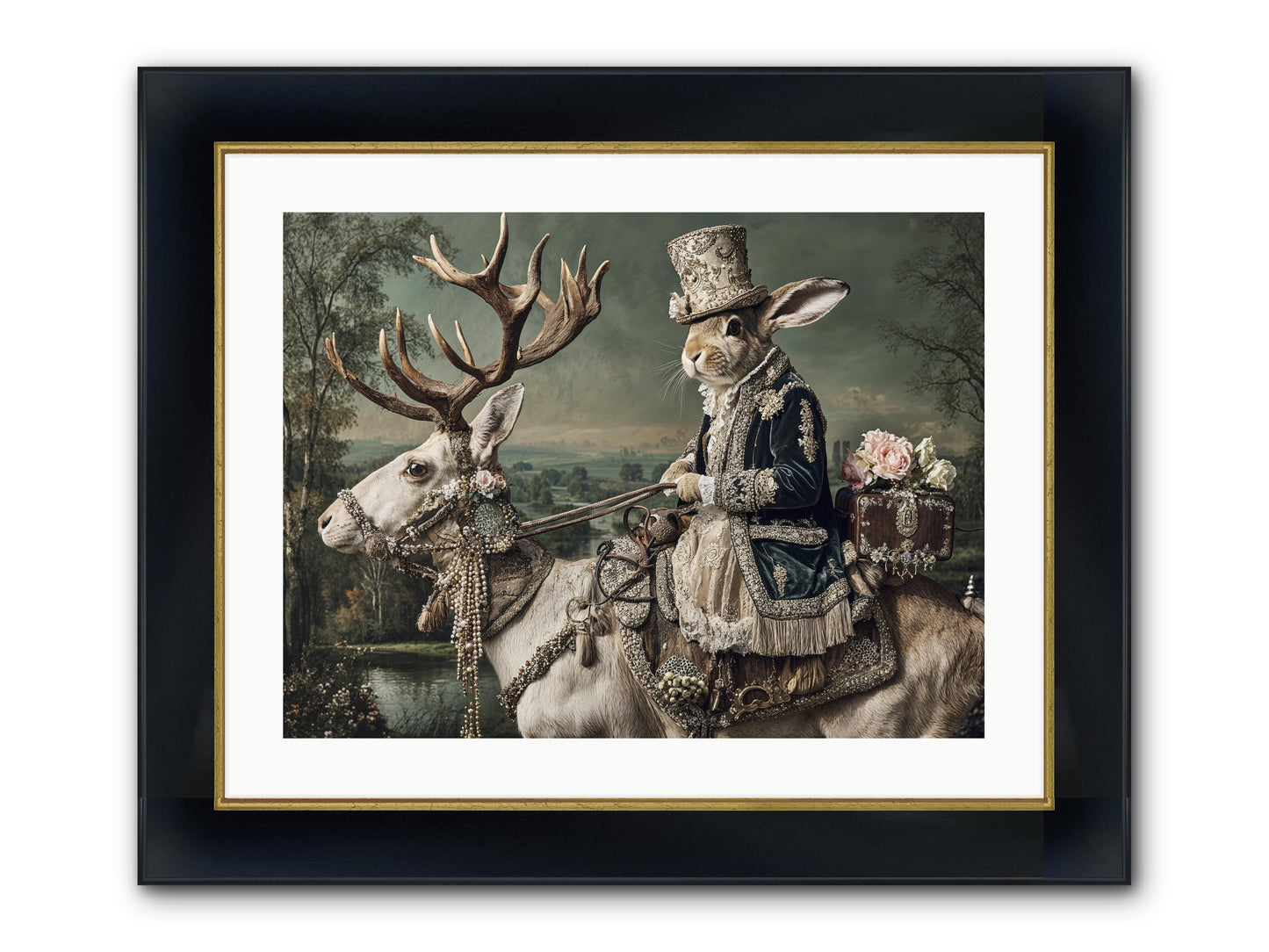 Sparrow Vale Framed Print - Wide Black w/Gold 24x18