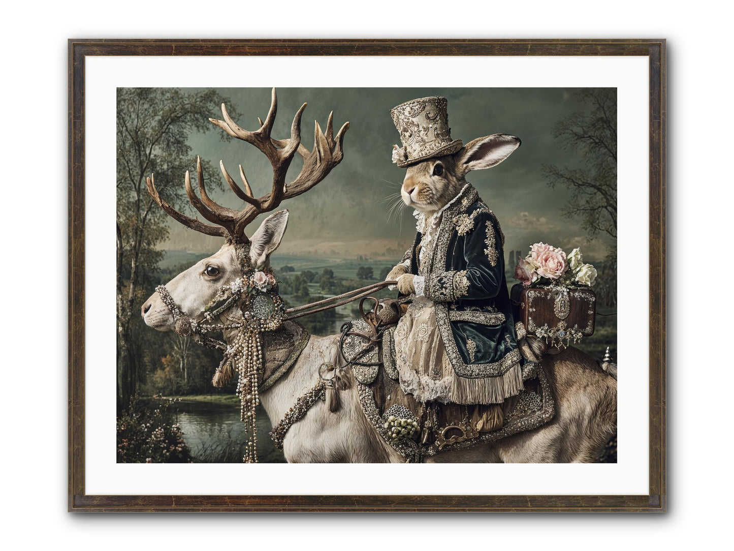 Sparrow Vale Framed Print - Slimwoods Black/Gold 32x24