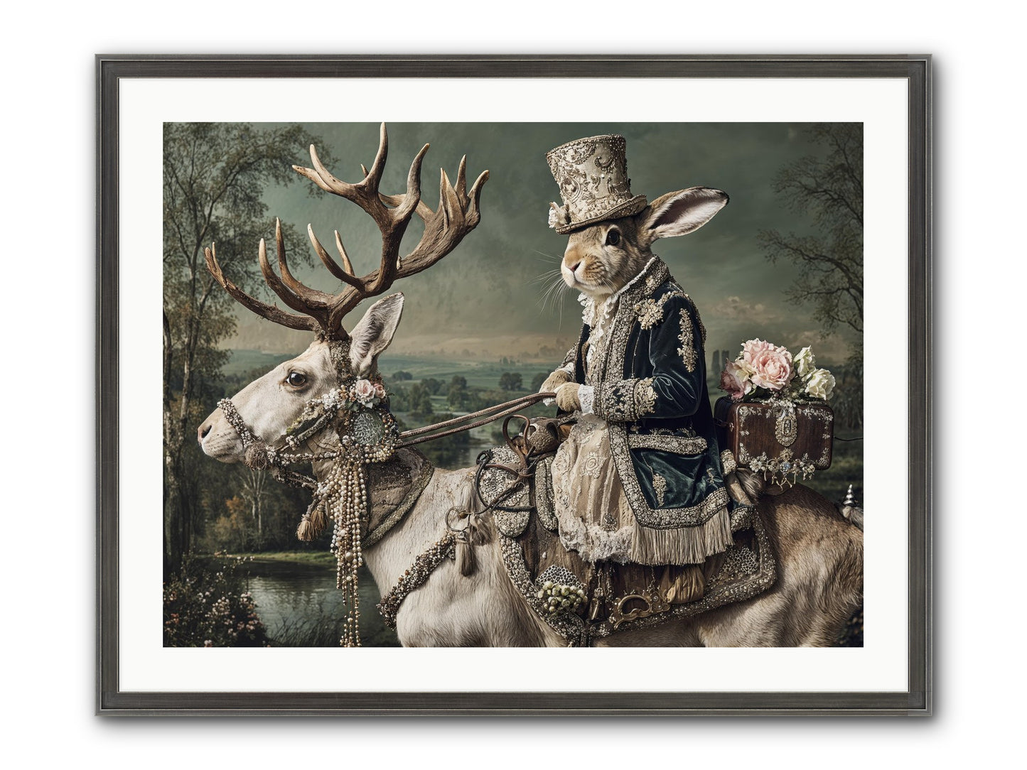 Sparrow Vale Framed Print - Slimwoods Black/Silver 32x24