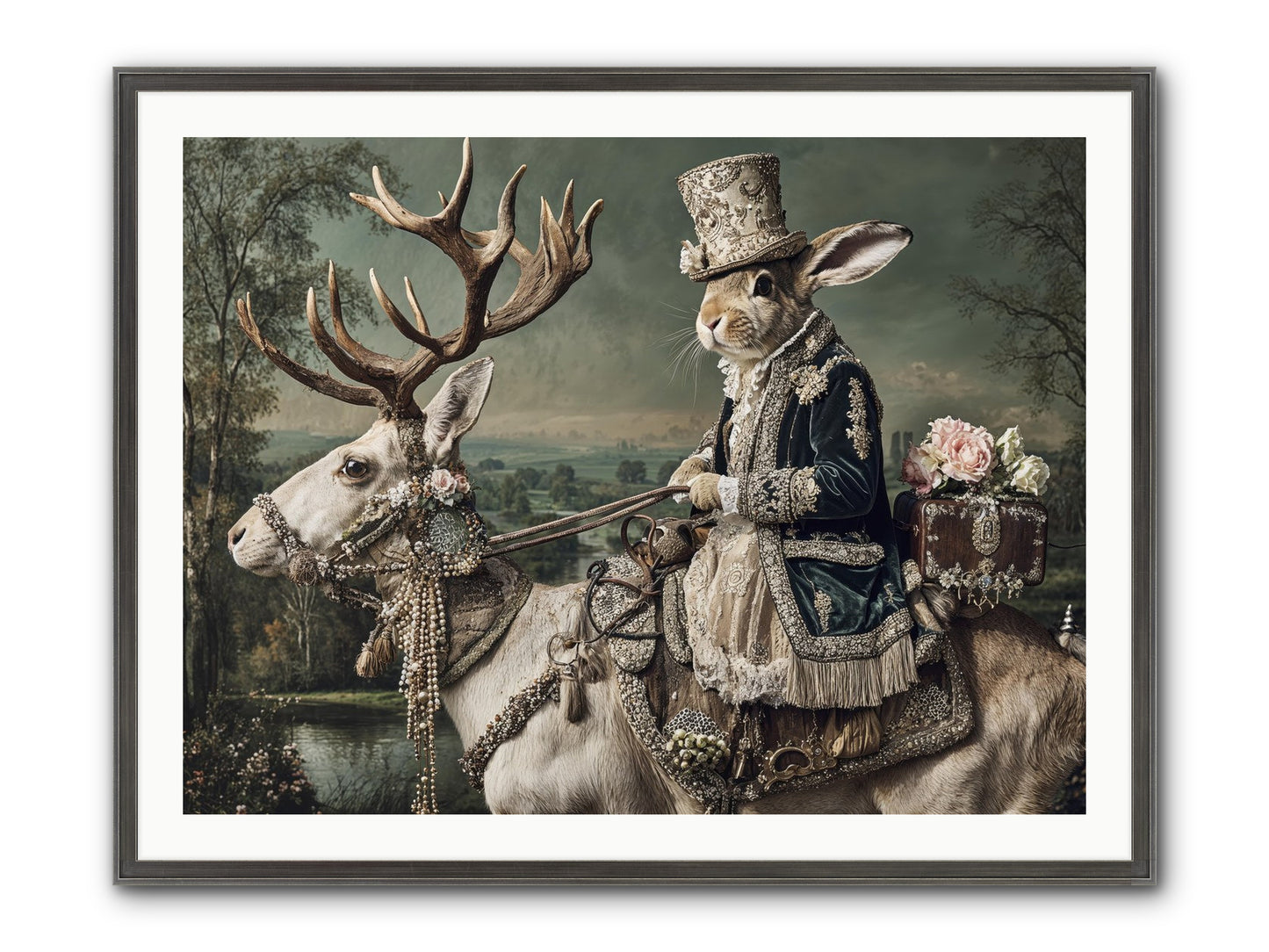 Sparrow Vale Framed Print - Slimwoods Black/Silver 40x30