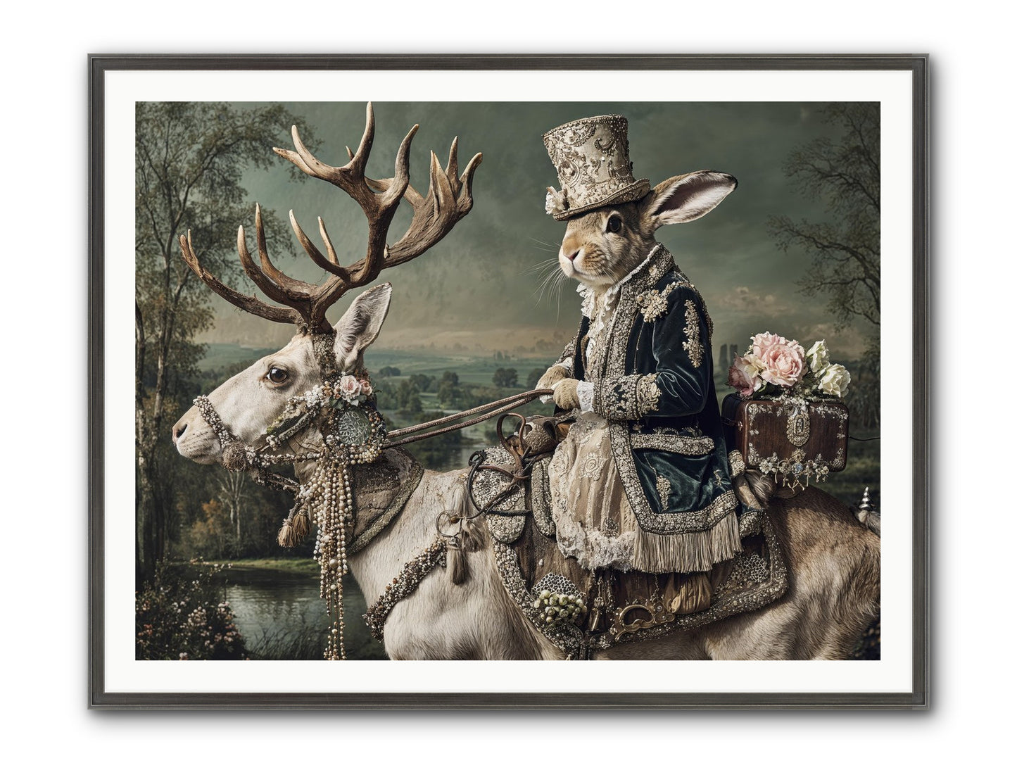Sparrow Vale Framed Print - Slimwoods Black/Silver 48x36