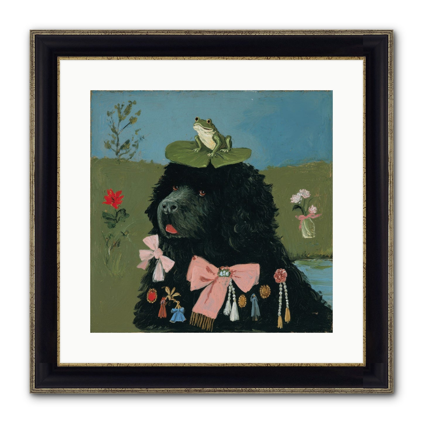 Spell Of Delight Framed Print - Black & Gold 16x16