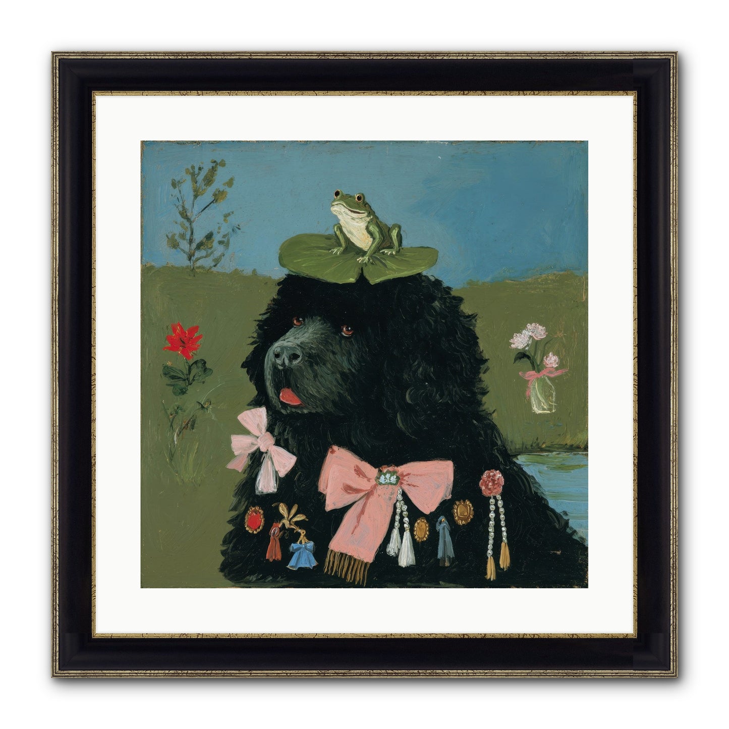 Spell Of Delight Framed Print - Black & Gold 20x20