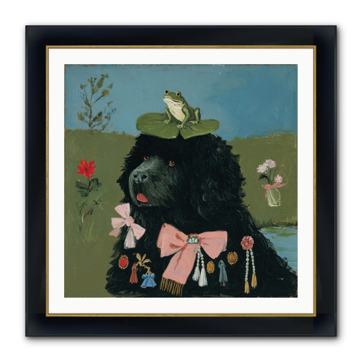 Spell Of Delight Framed Print - Wide Black w/Gold 30x30