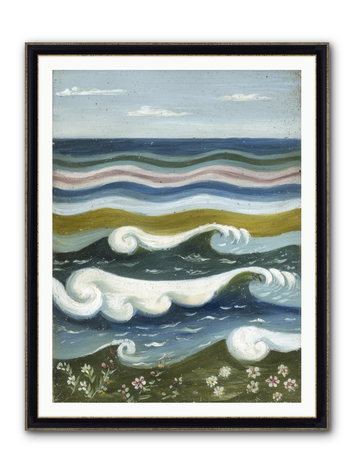 Spellbound Waters Framed Print - Black & Gold 36x48