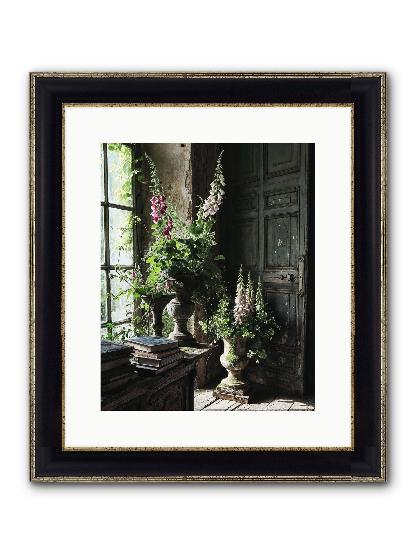 Spires Framed Print - Black & Gold 12x15
