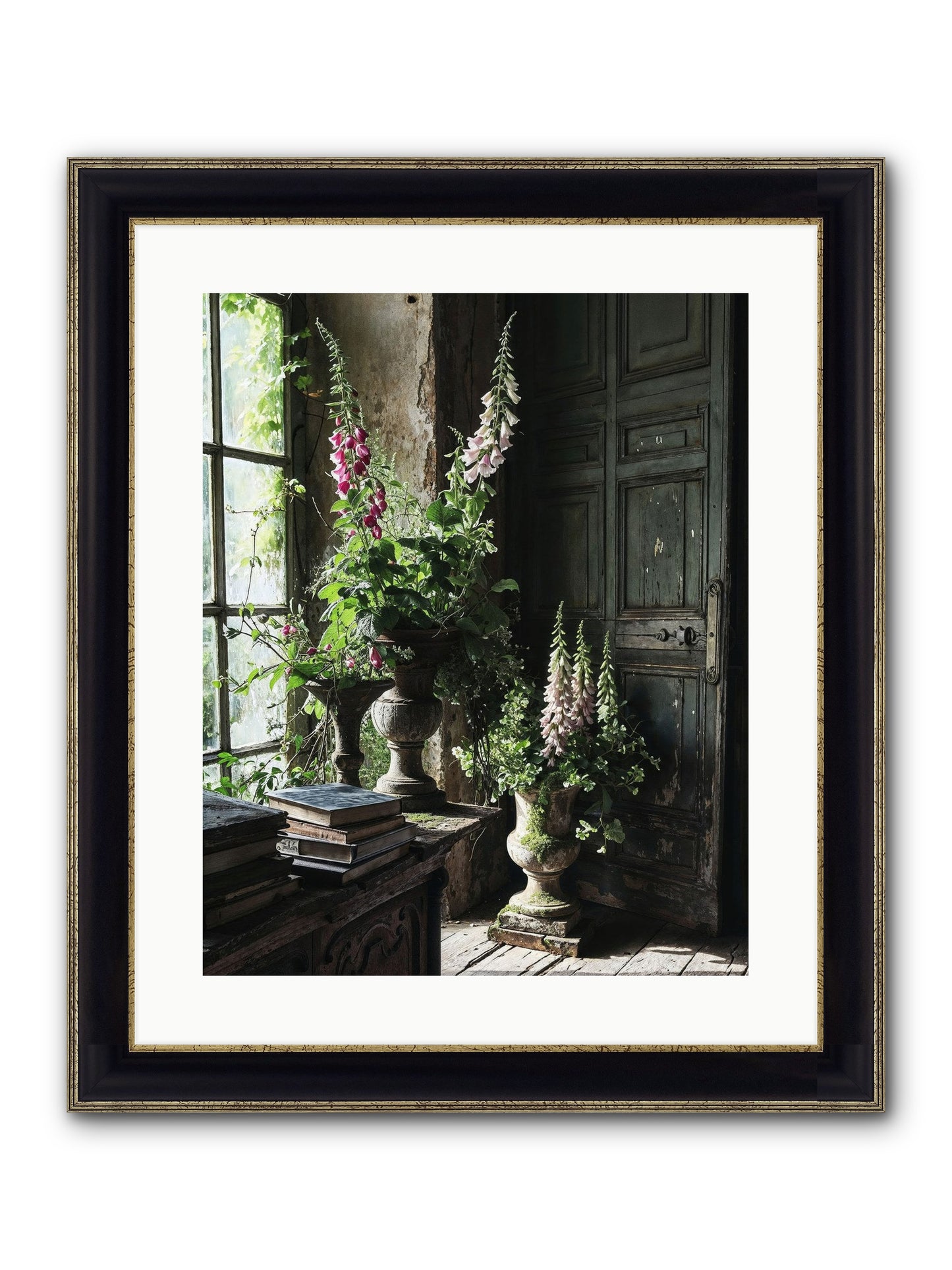 Spires Framed Print - Black & Gold 16x20