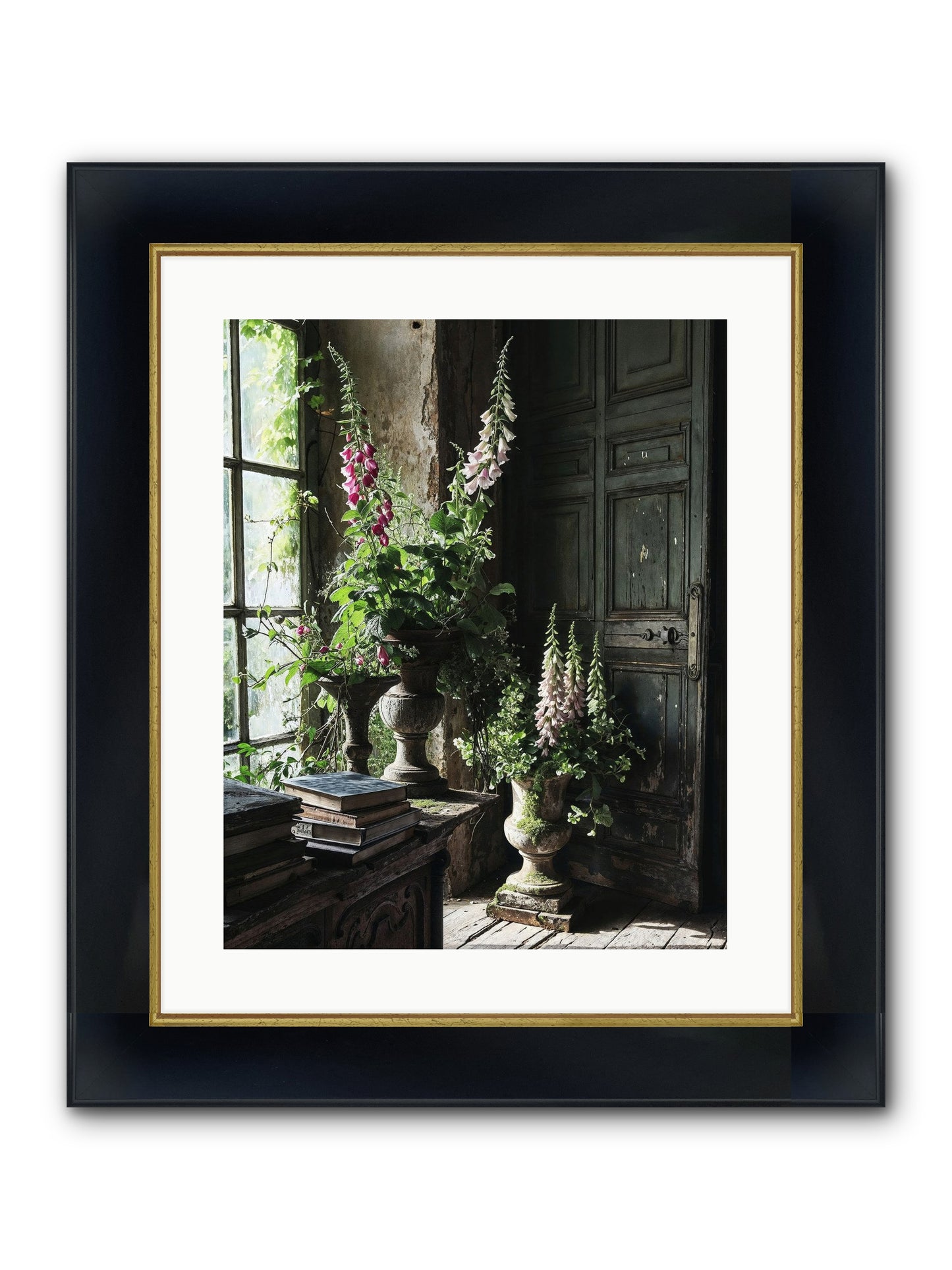Spires Framed Print - Wide Black w/Gold 16x20