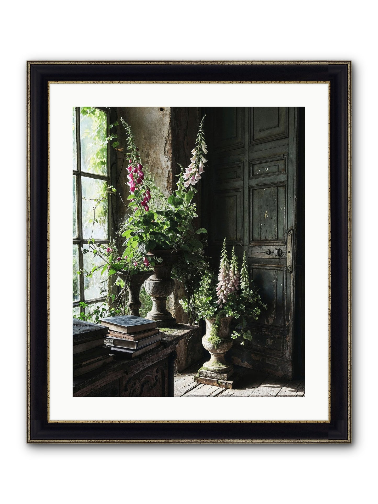 Spires Framed Print - Black & Gold 20x25