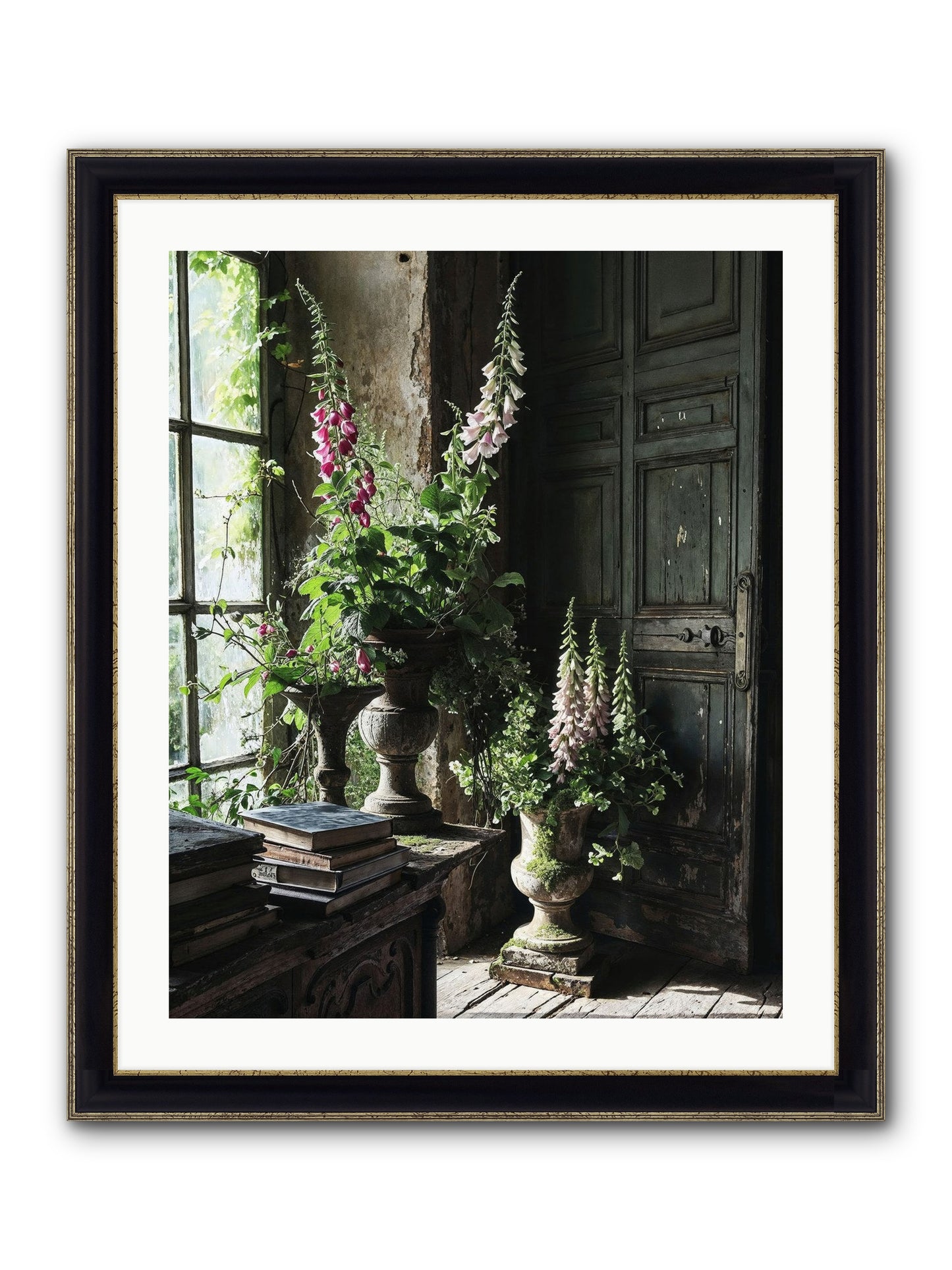 Spires Framed Print - Black & Gold 24x30
