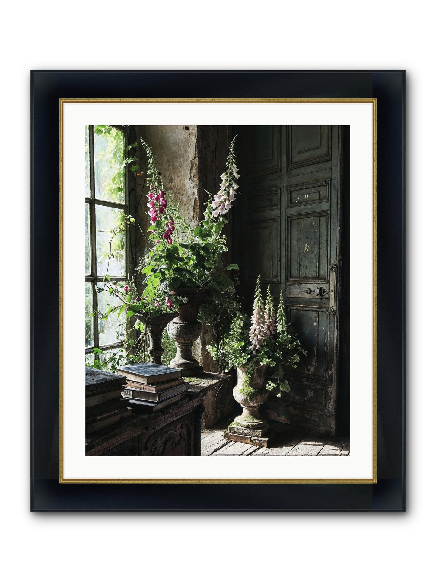 Spires Framed Print - Wide Black w/Gold 24x30
