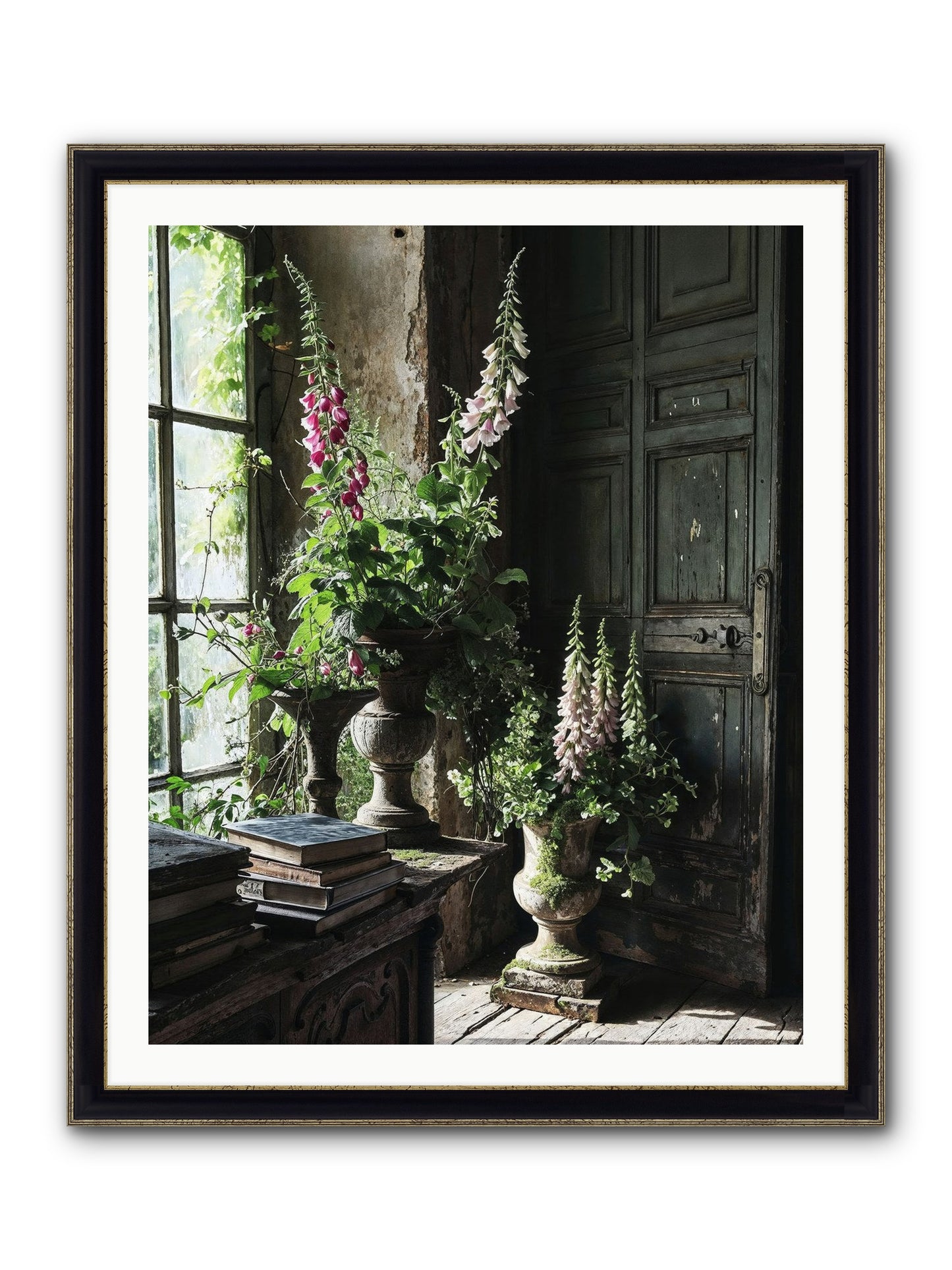 Spires Framed Print - Black & Gold 32x40