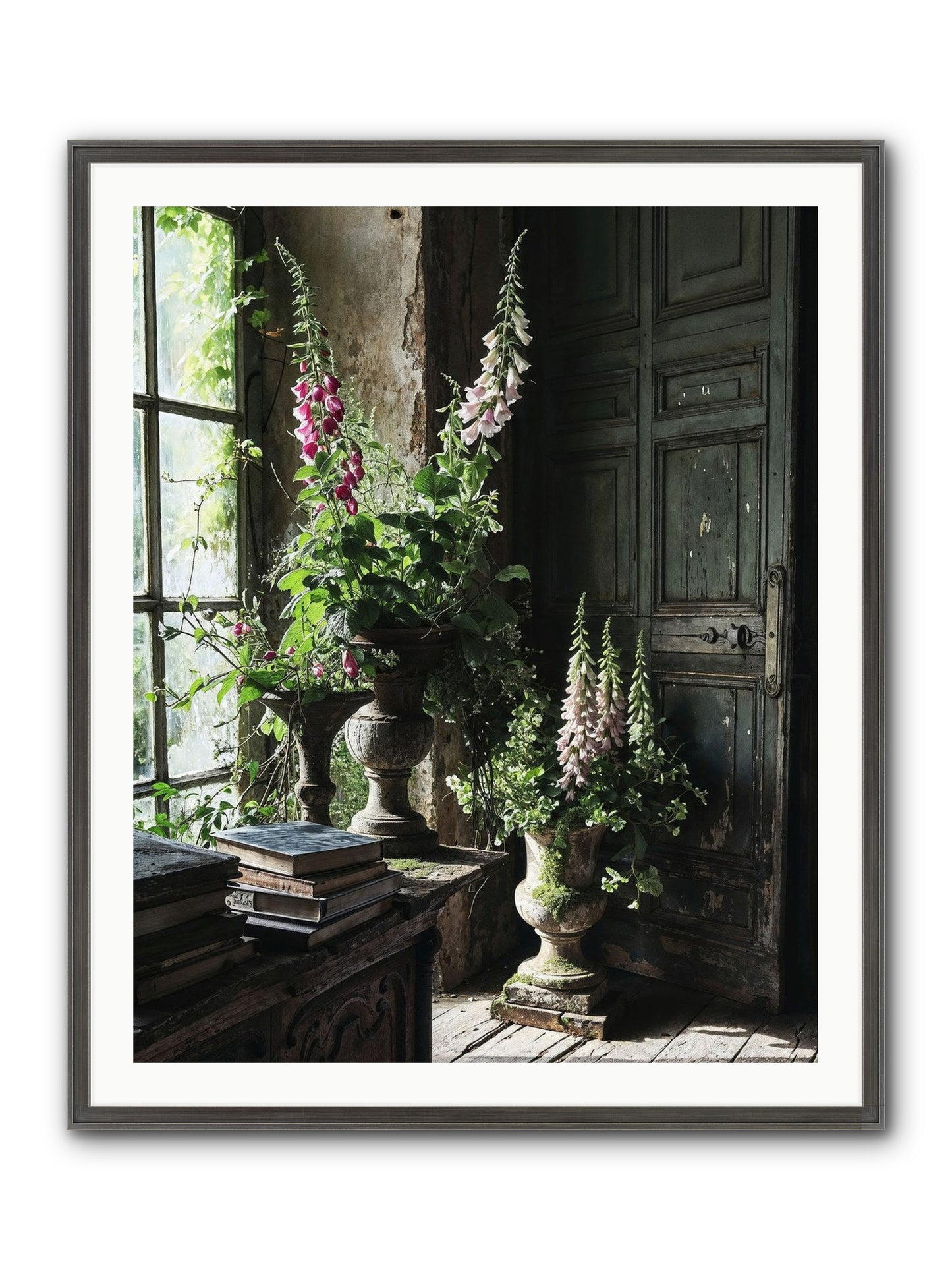 Spires Framed Print - Slimwoods Black/Silver 32x40