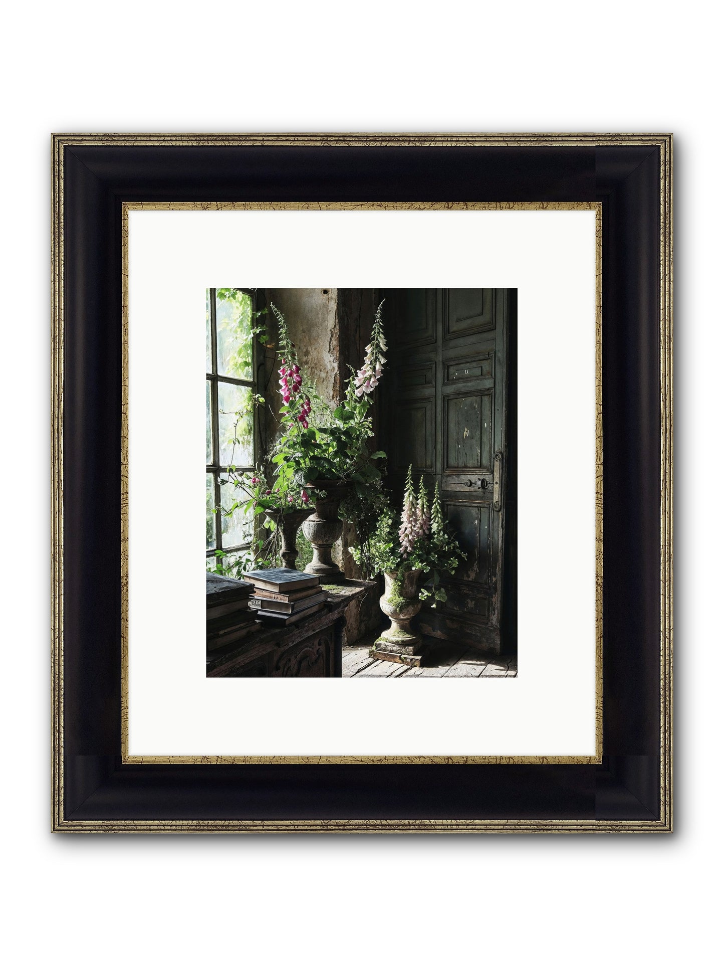 Spires Framed Print - Black & Gold 8x10