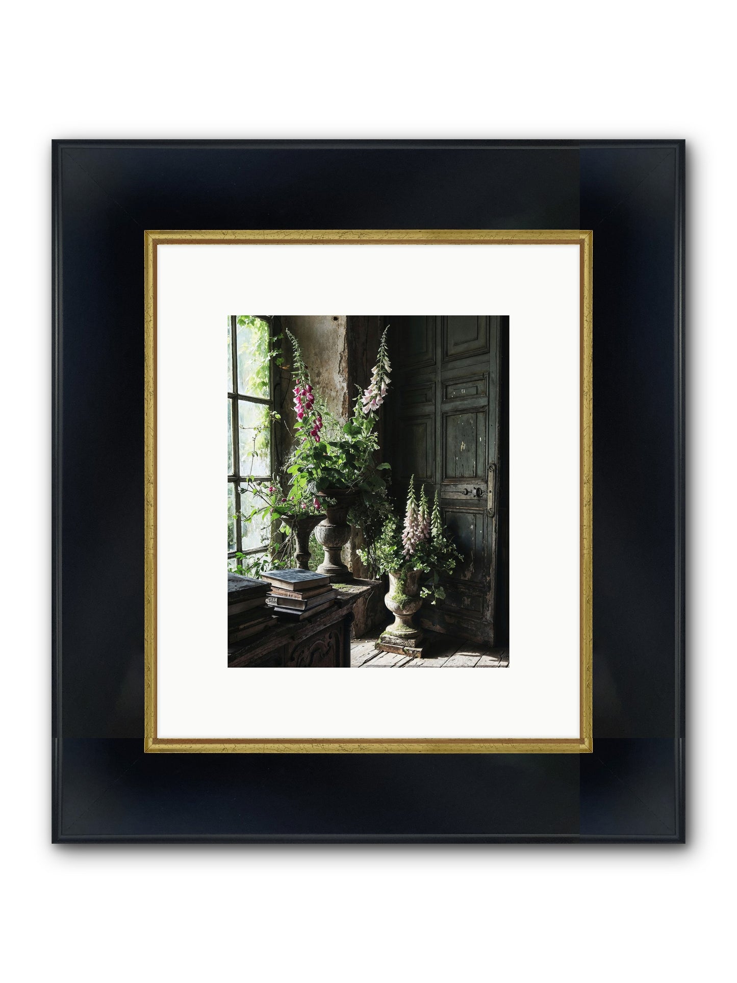 Spires Framed Print - Wide Black w/Gold 8x10