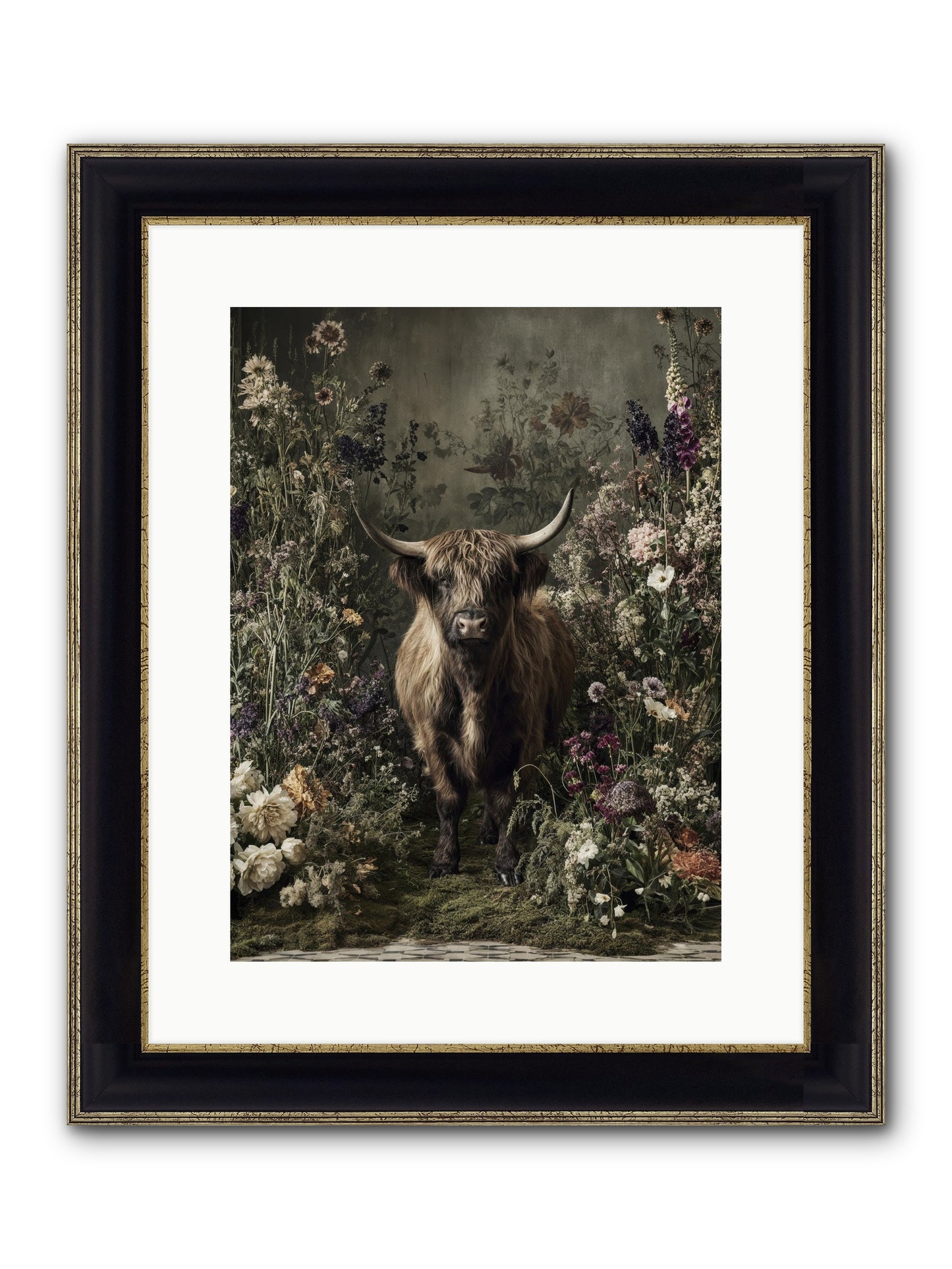 Splendiferous Framed Print - Black & Gold 12x16