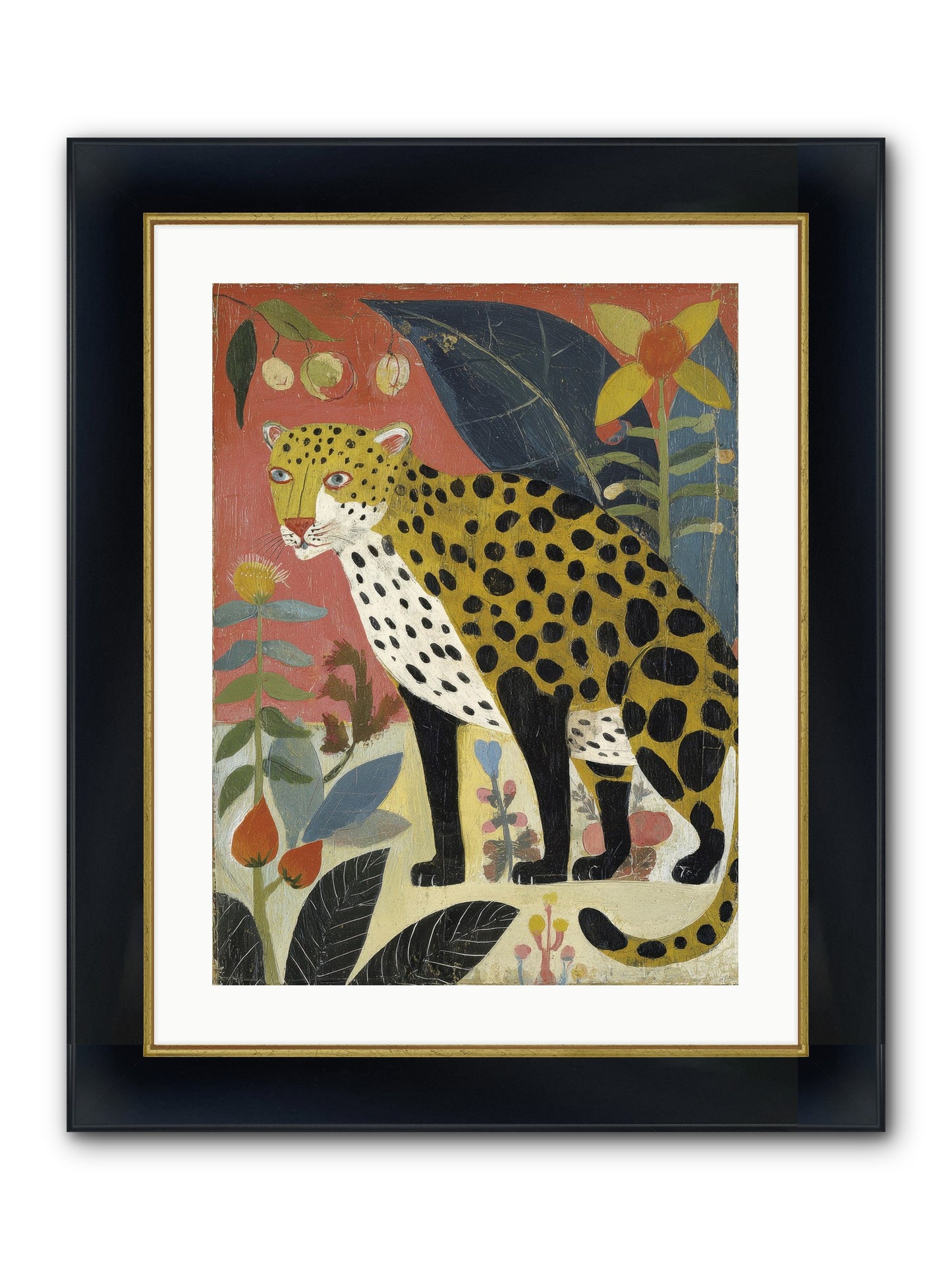 Spots Became An Obsession Framed Print - Wide Black w/Gold 18x24