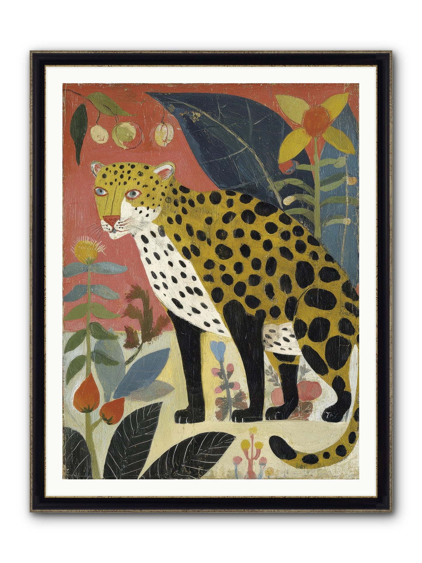 Spots Became An Obsession Framed Print - Black & Gold 36x48