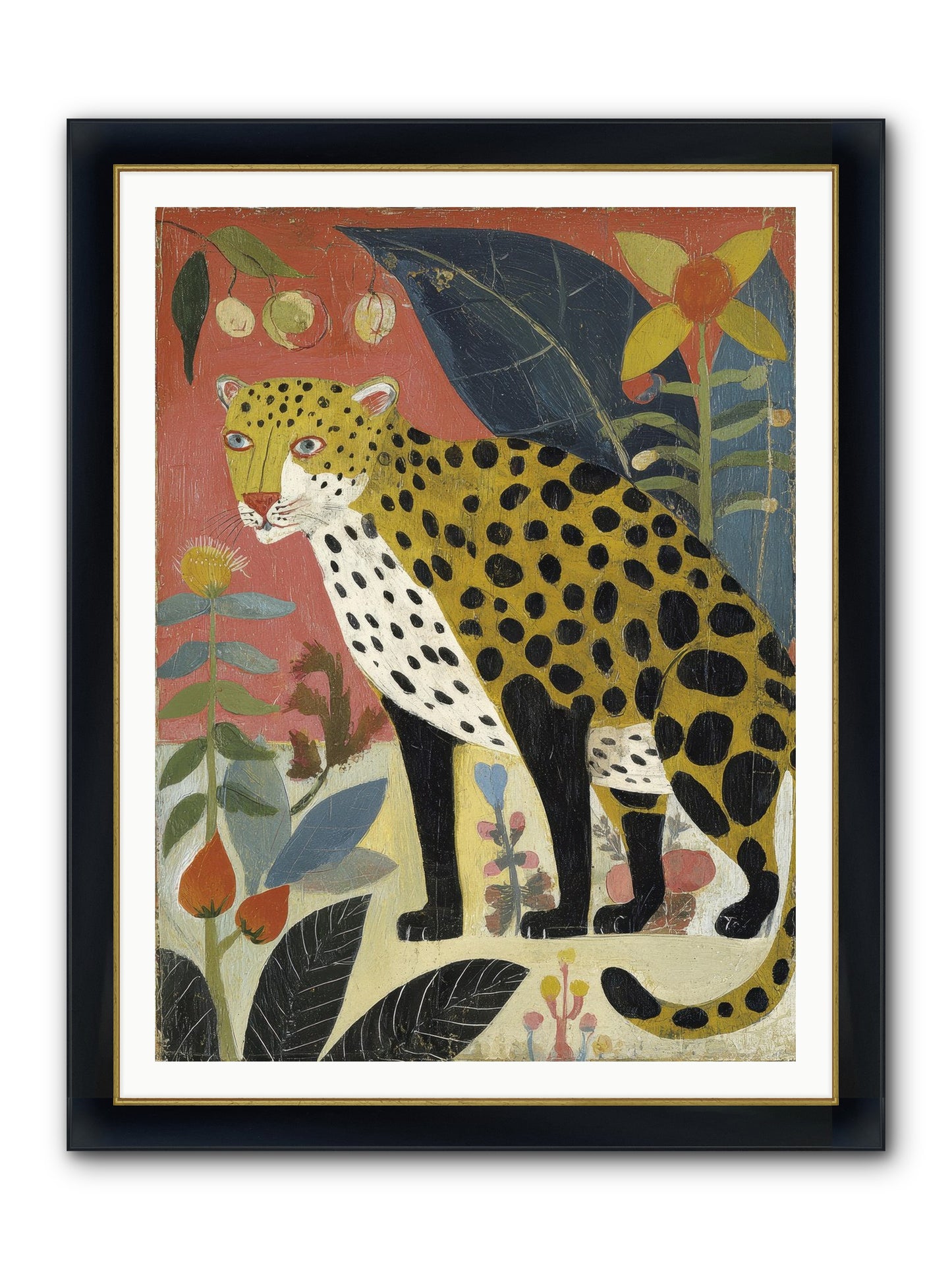 Spots Became An Obsession Framed Print - Wide Black w/Gold 36x48