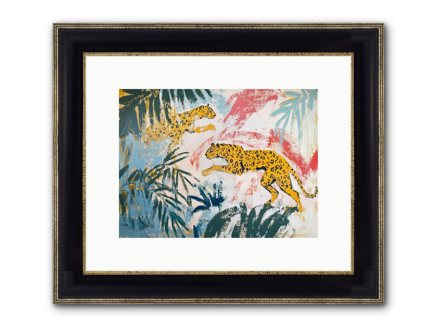 Spotted Court Of Kensington Framed Print - Black & Gold 12x9