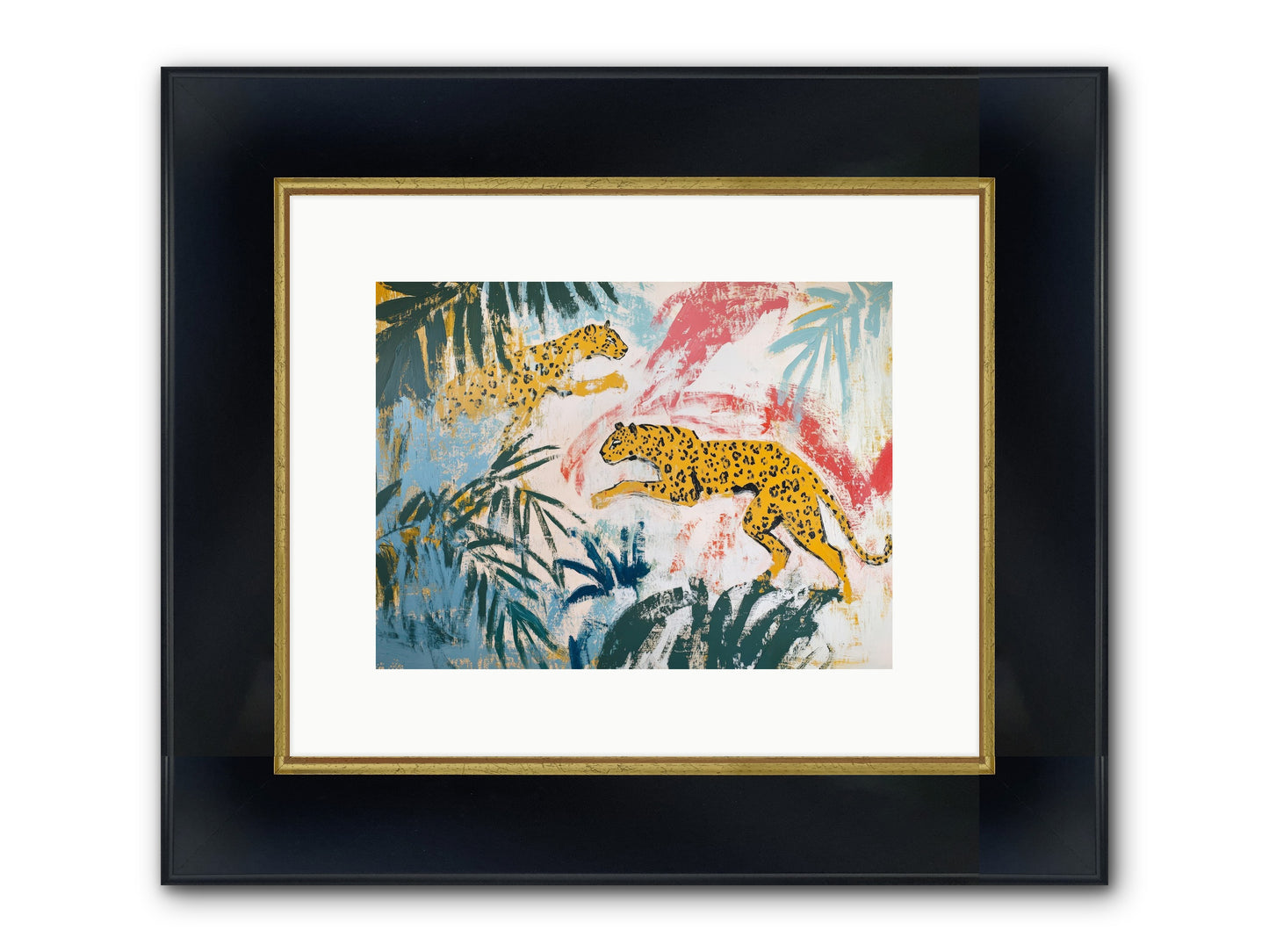 Spotted Court Of Kensington Framed Print - Wide Black w/Gold 12x9