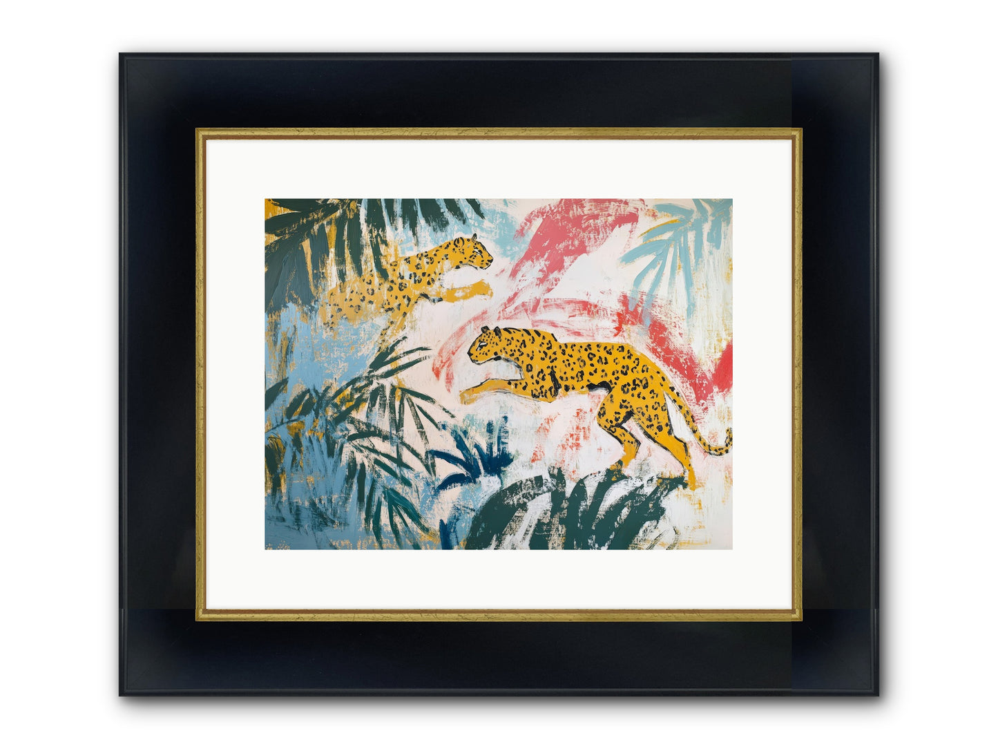Spotted Court Of Kensington Framed Print - Wide Black w/Gold 16x12