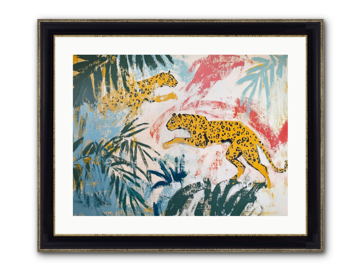 Spotted Court Of Kensington Framed Print - Black & Gold 24x18