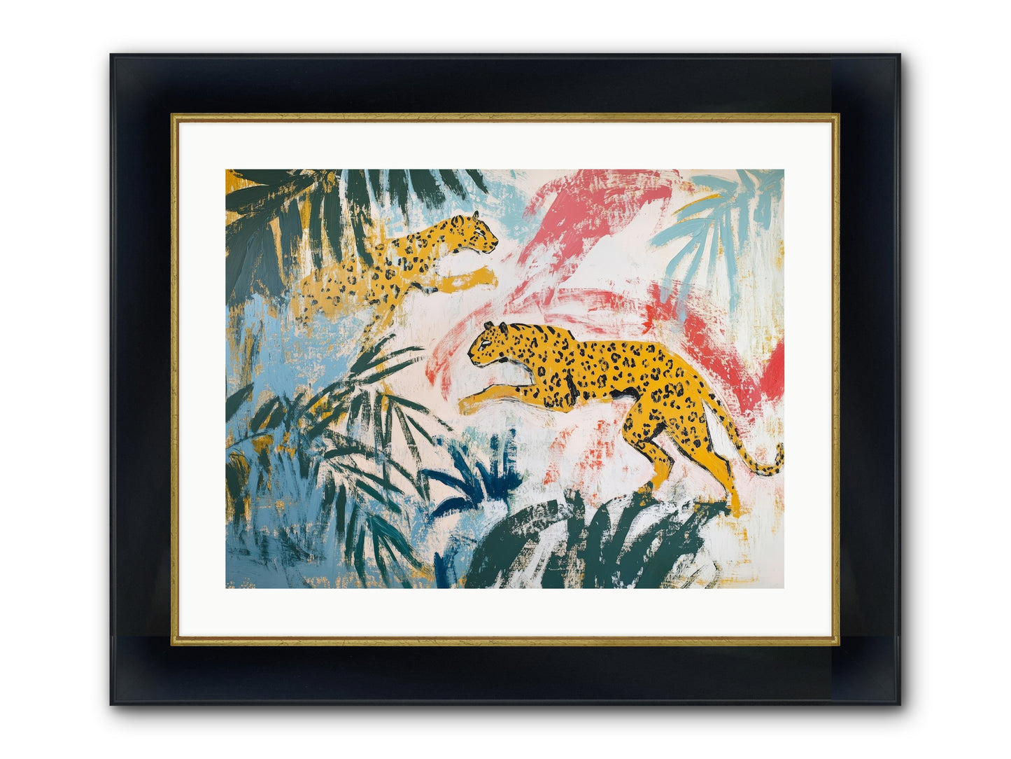 Spotted Court Of Kensington Framed Print - Wide Black w/Gold 24x18