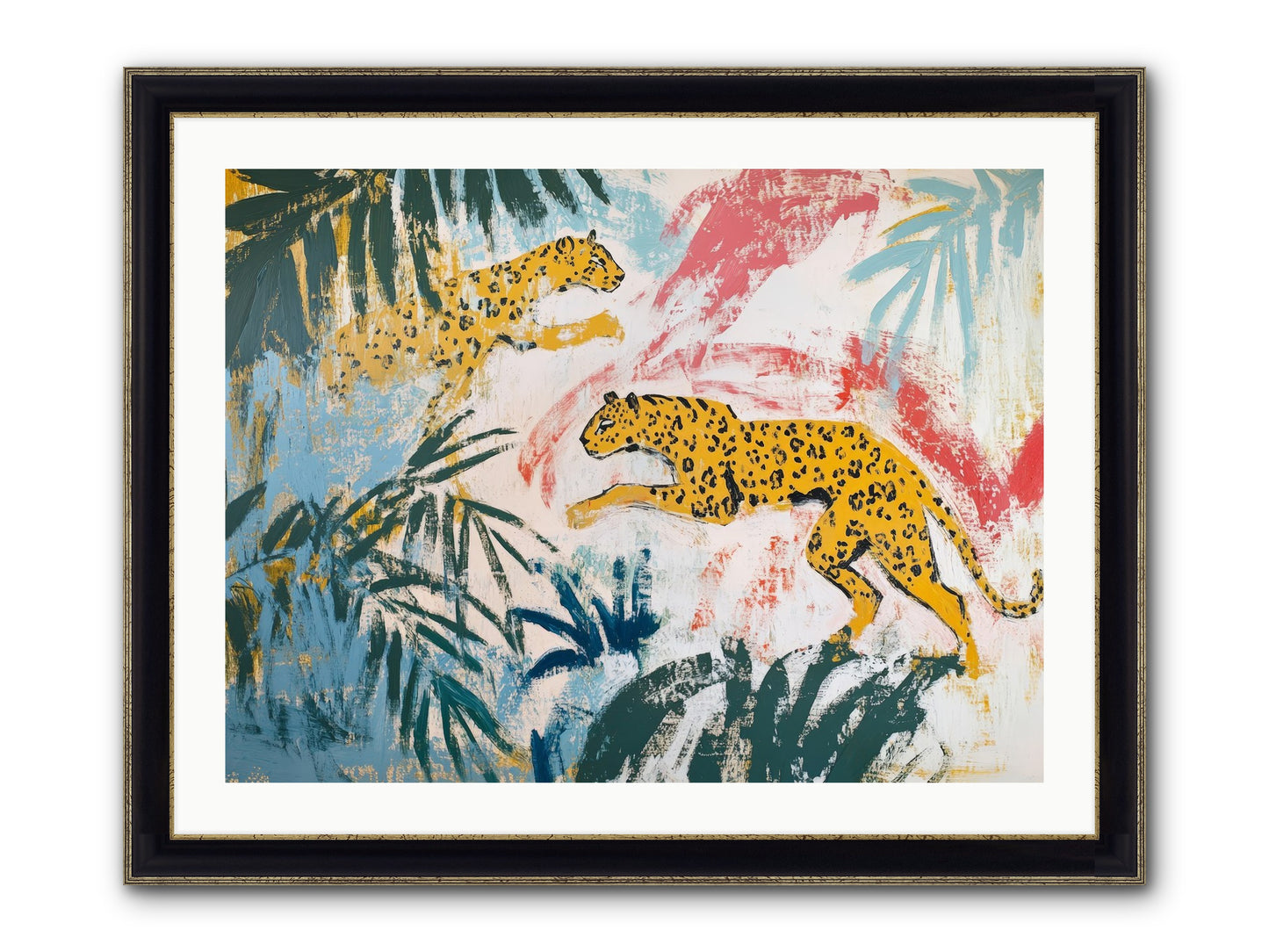 Spotted Court Of Kensington Framed Print - Black & Gold 32x24