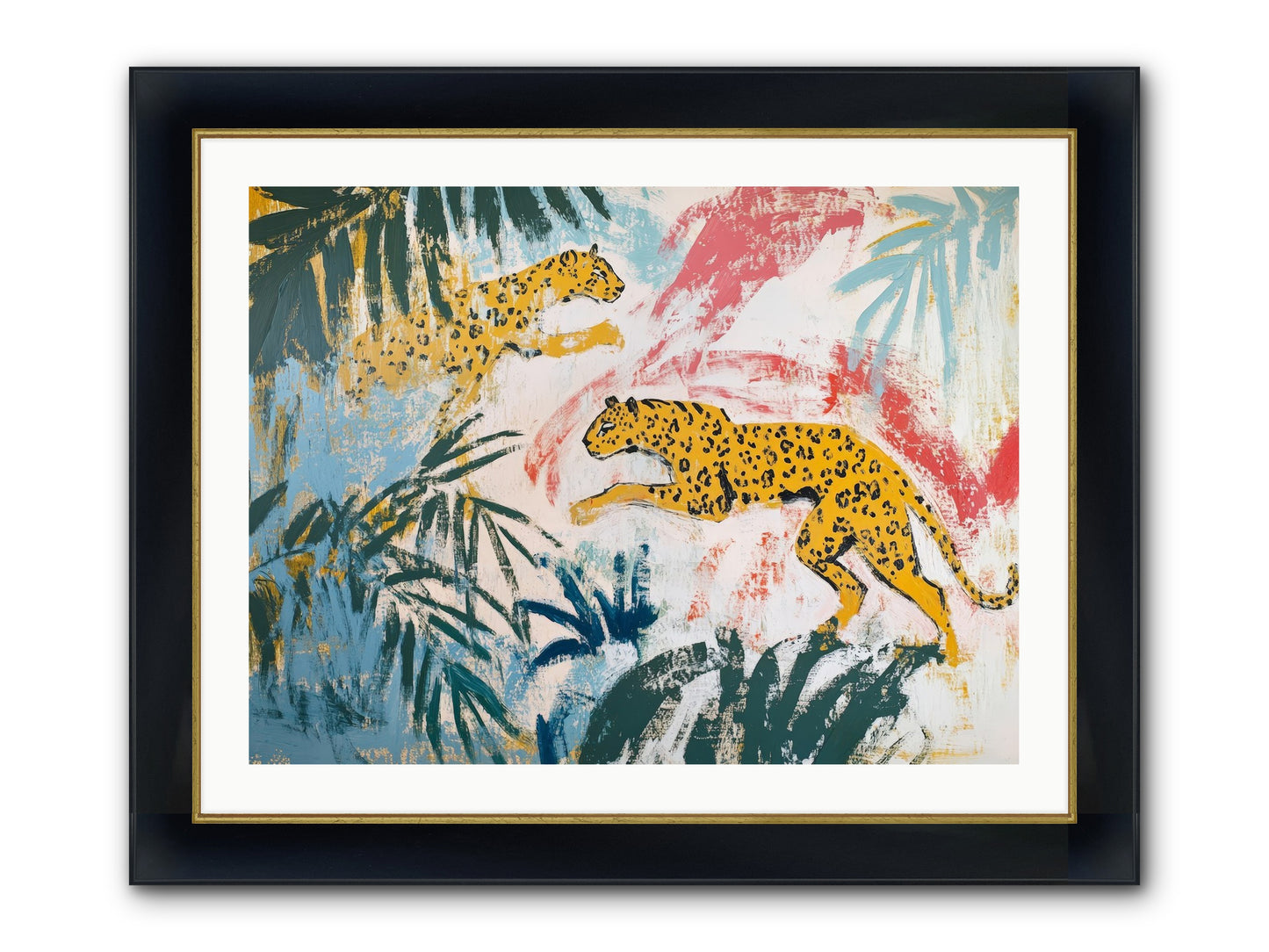 Spotted Court Of Kensington Framed Print - Wide Black w/Gold 32x24