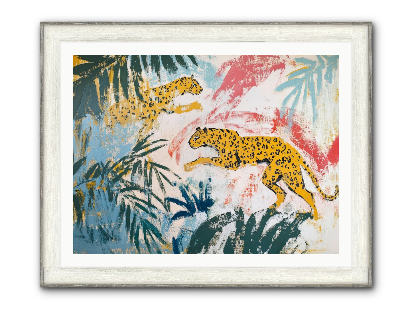 Spotted Court Of Kensington Framed Print - Driftwood White 40x30
