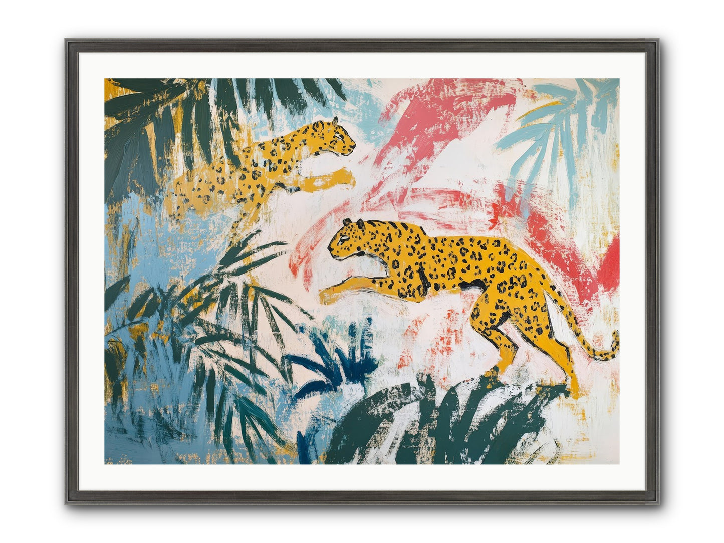 Spotted Court Of Kensington Framed Print - Slimwoods Black/Silver 40x30