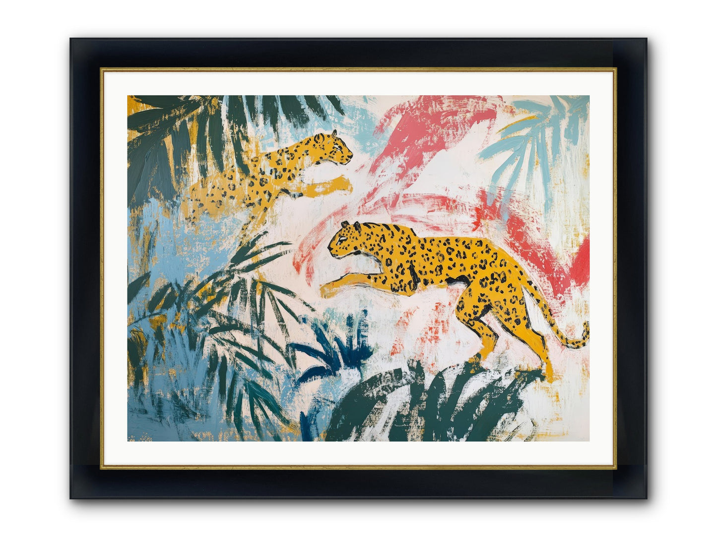 Spotted Court Of Kensington Framed Print - Wide Black w/Gold 40x30